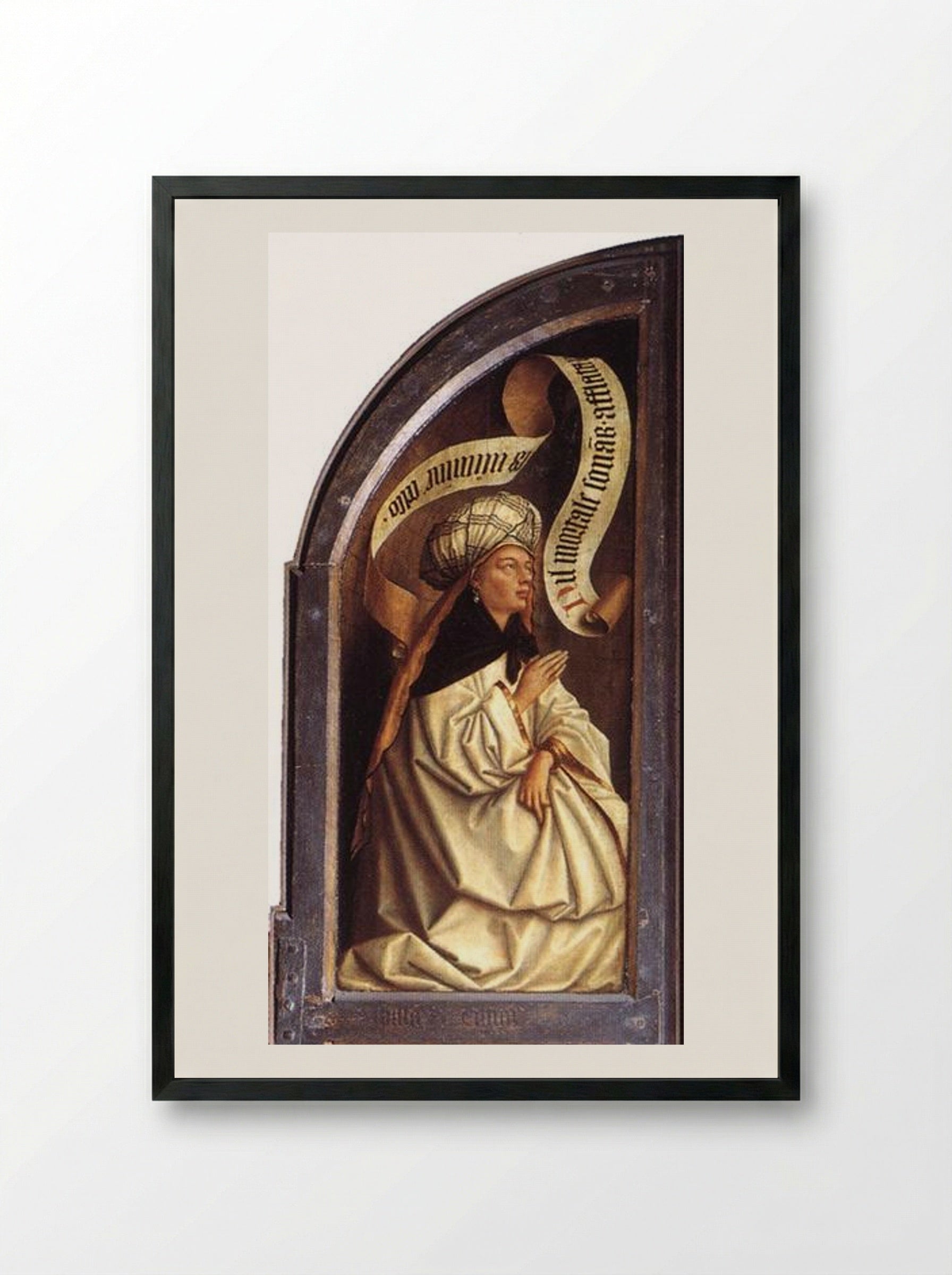 The Erythraean Sibyl - Jan van Eyck - Framed Print Black