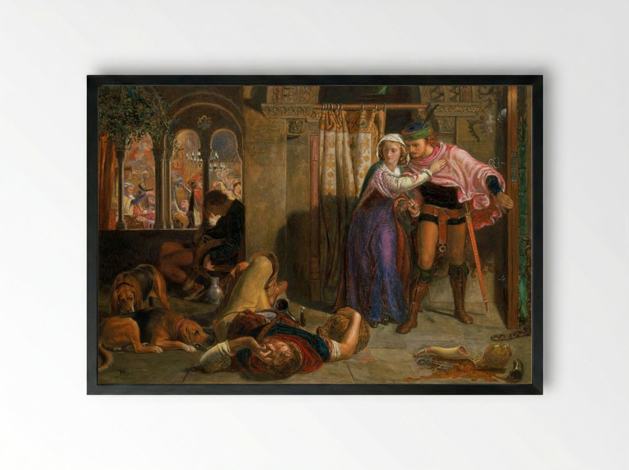The Eve of Saint Agnes - William Holman Hunt - Framed Print Black