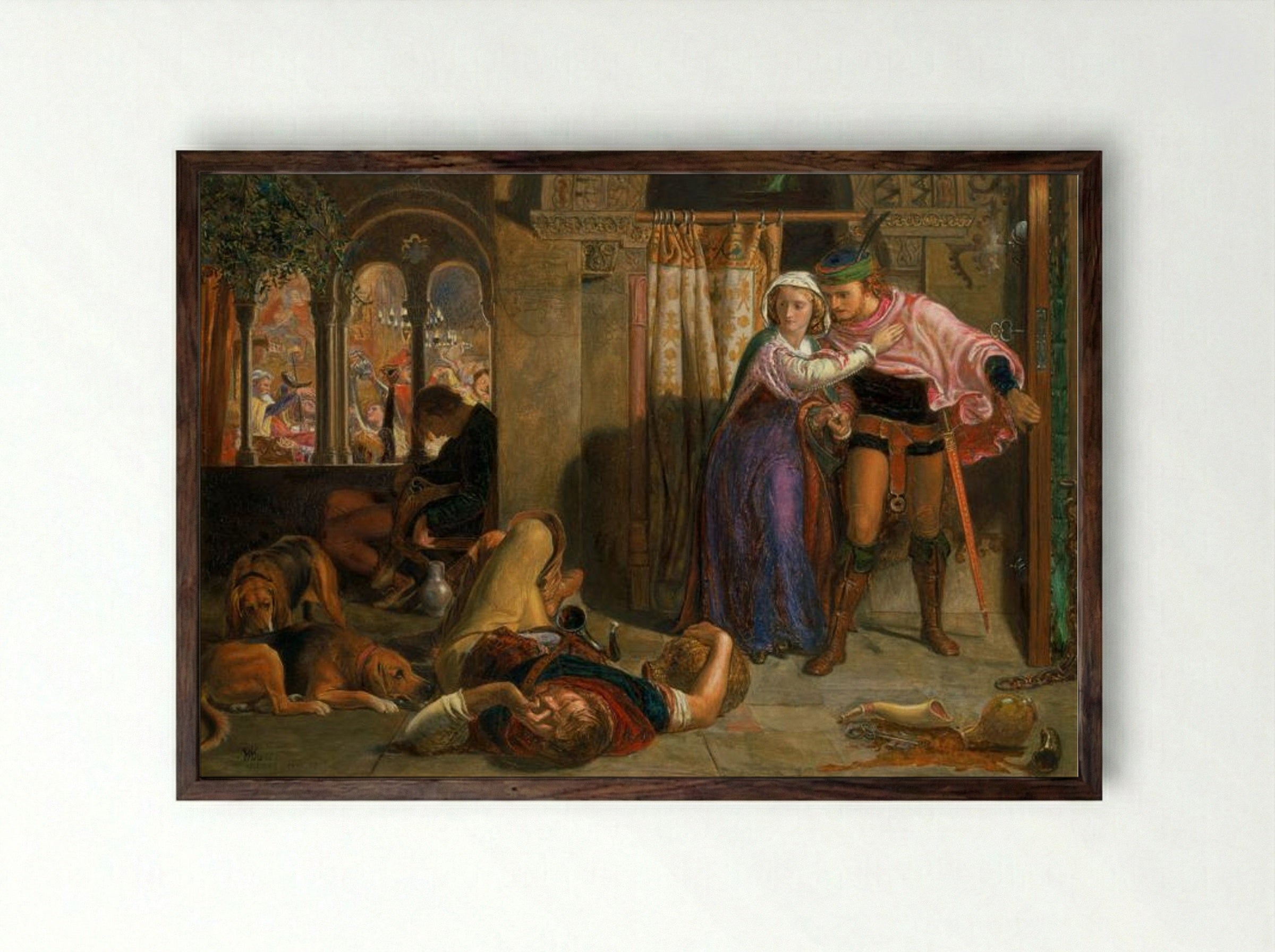 The Eve of Saint Agnes - William Holman Hunt - Framed Print Dark Wood