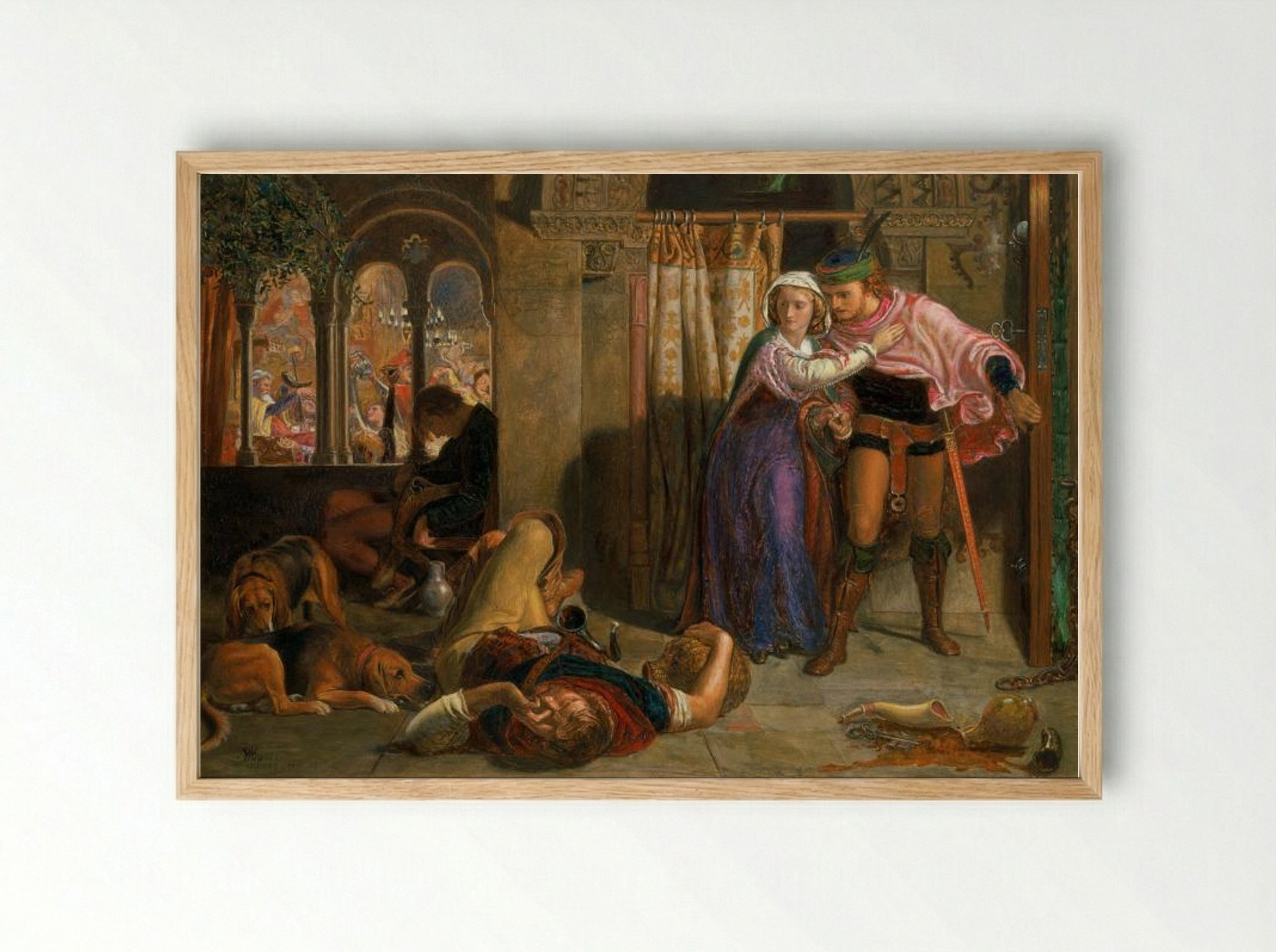 The Eve of Saint Agnes - William Holman Hunt - Framed Print Wood