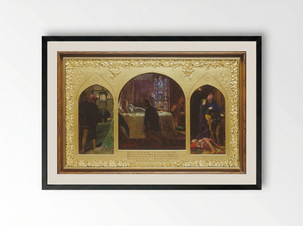 The Eve of St. Agnes - Arthur Hughes - Framed Print Black