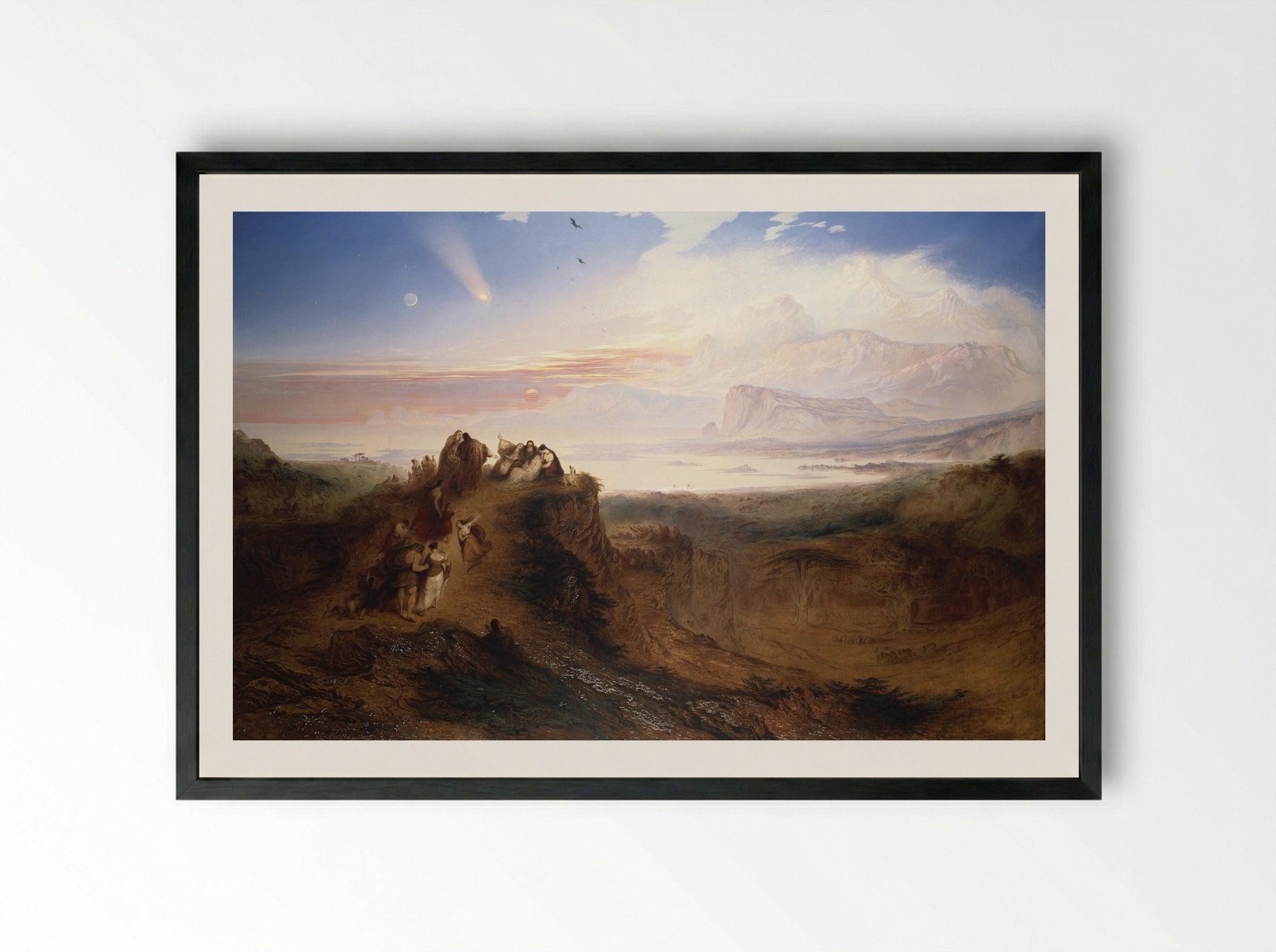 The Eve of the Deluge - John Martin - Framed Print Black