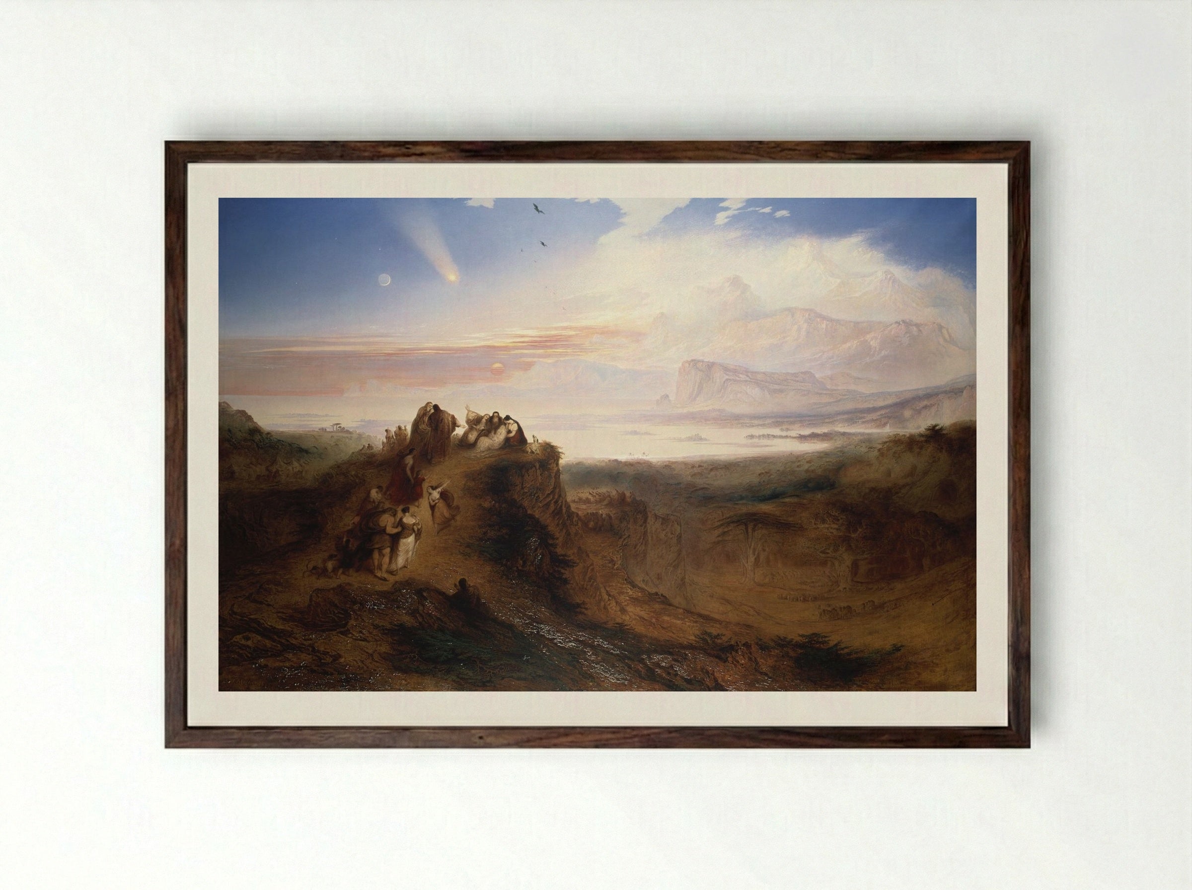 The Eve of the Deluge - John Martin - Framed Print Dark Wood