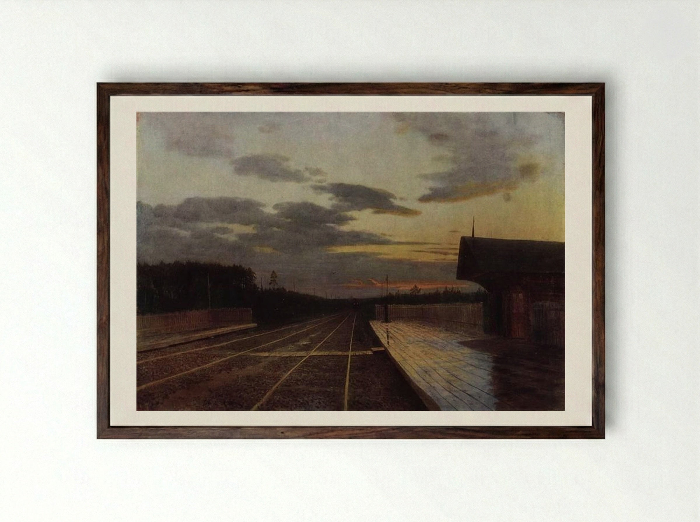The Evening After the Rain - Isaac Levitan - Framed Print Dark Wood