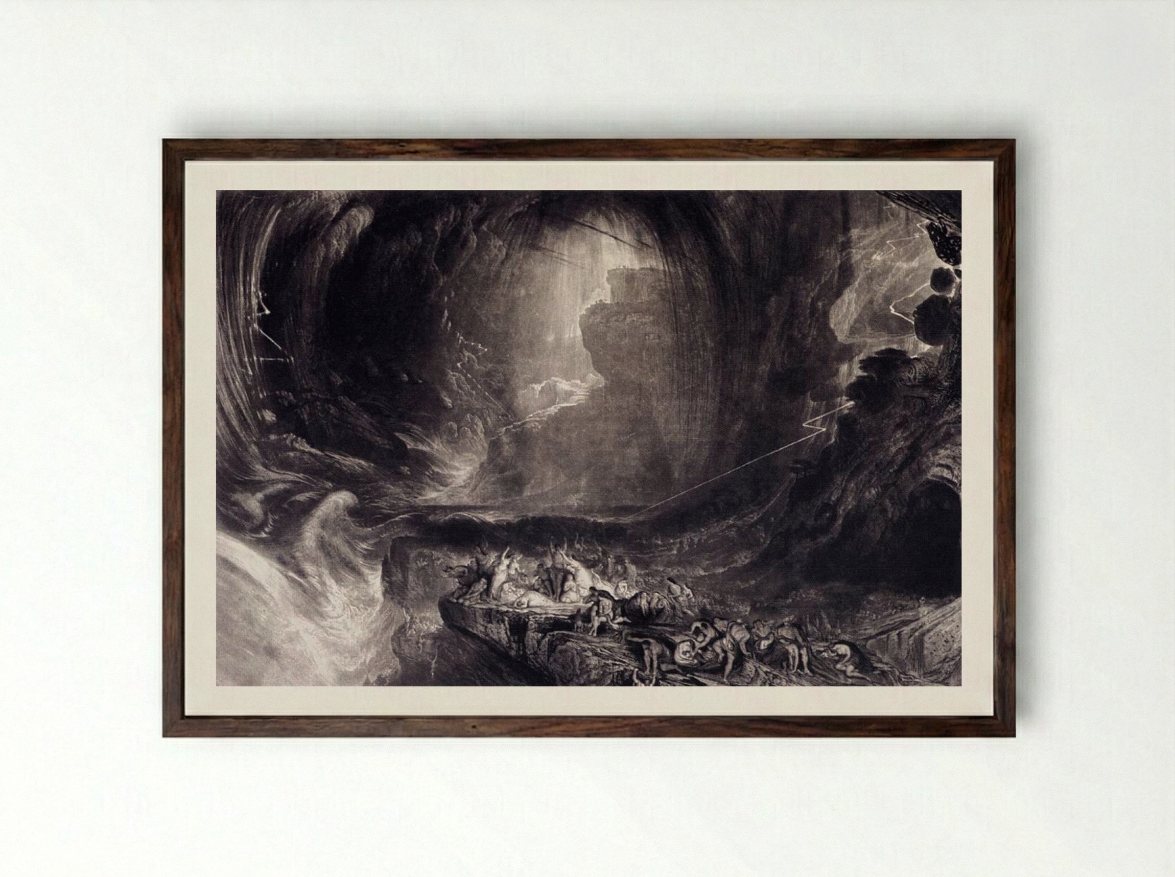 The Evening of the Deluge - John Martin - Framed Print Dark Wood