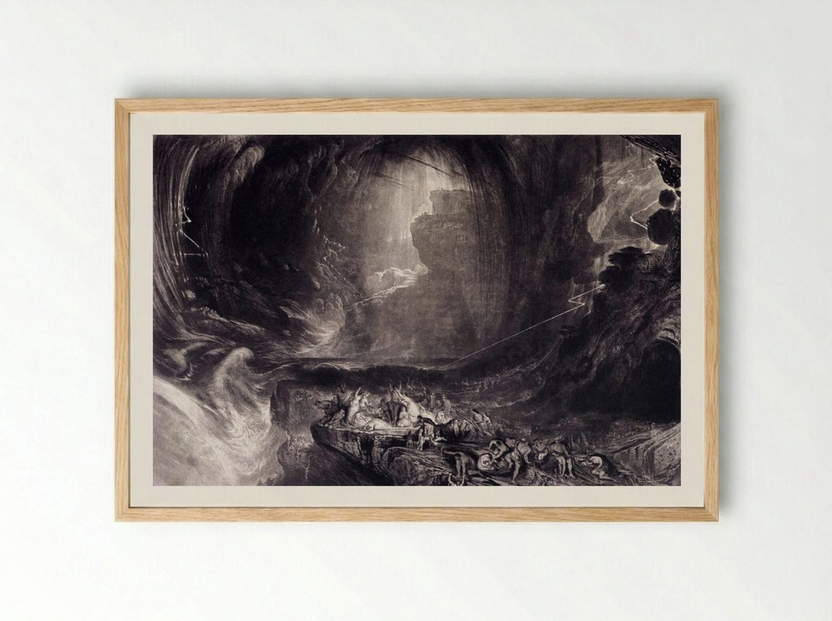 The Evening of the Deluge - John Martin - Framed Print Wood