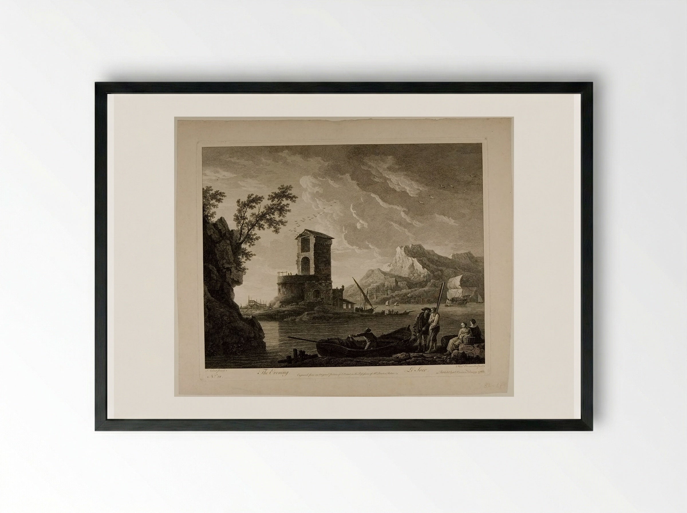 The Evening - François Vivares - Framed Print Black