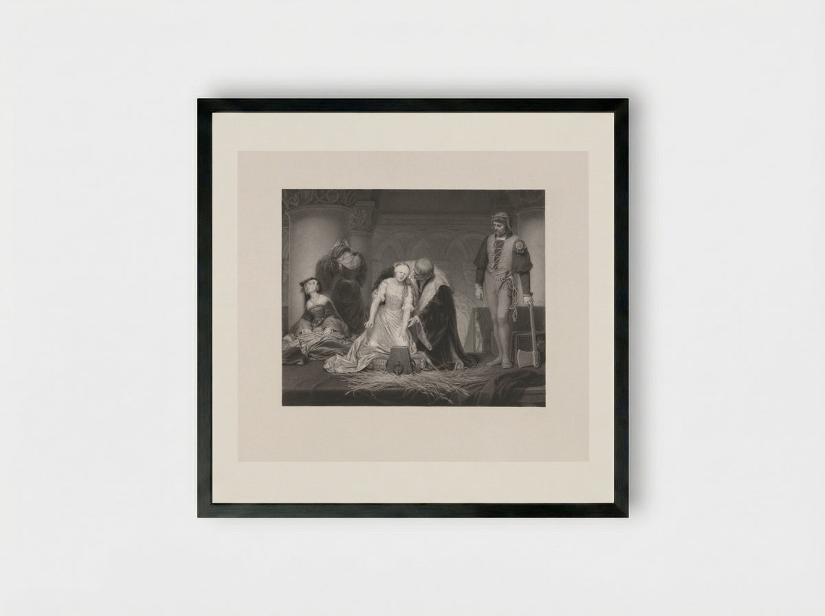 The Execution of Lady Jane Grey - Paolo Mercuri - Framed Print Black