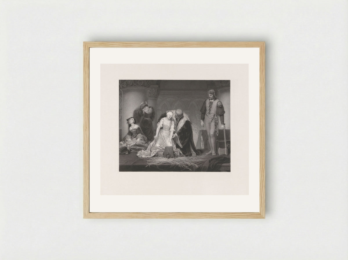 The Execution of Lady Jane Grey - Paolo Mercuri - Framed Print Wood