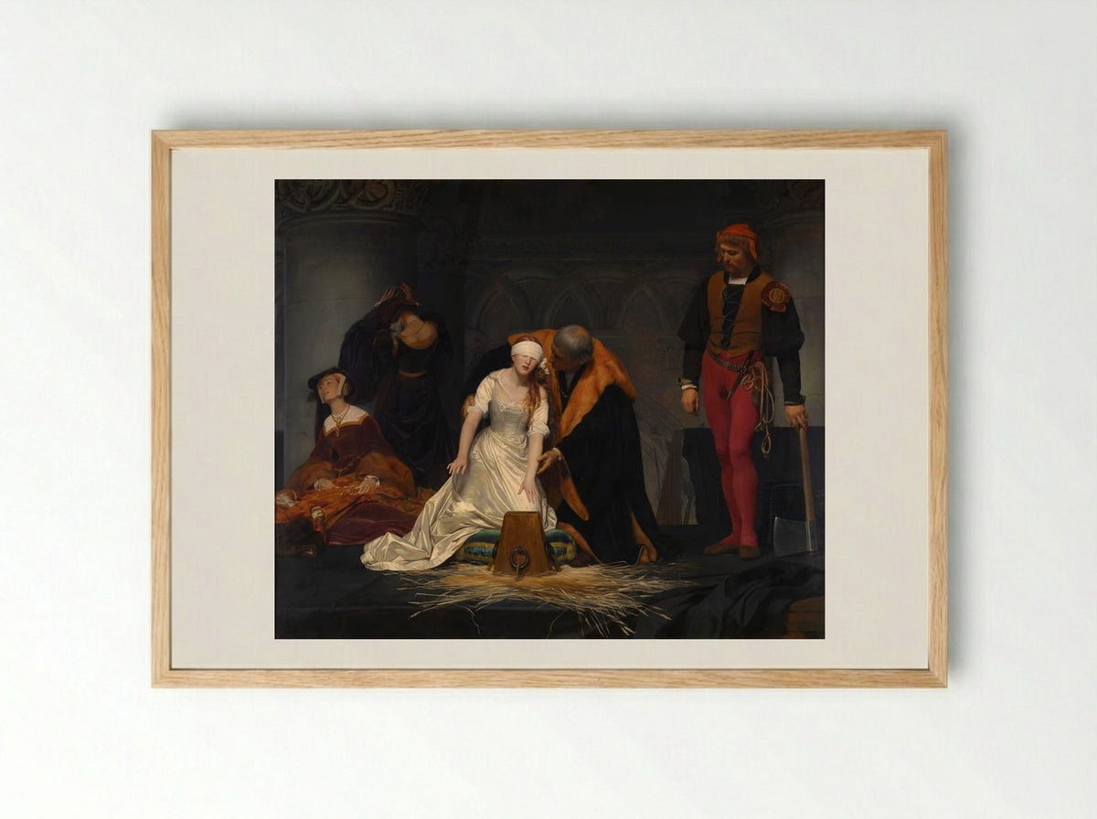 The Execution of Lady Jane Grey - Paul Delaroche - Framed Print Wood