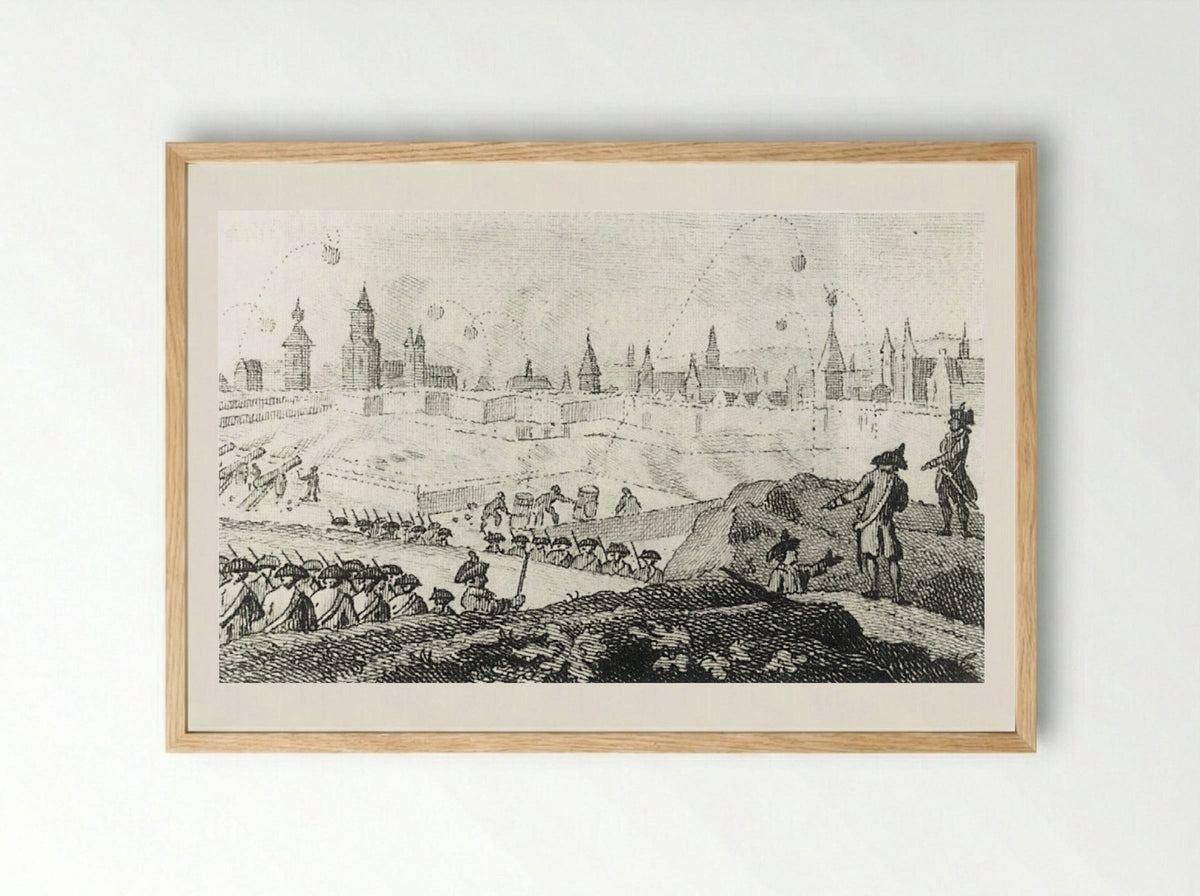The Execution of Quirijn Dirkszoon and Lambert Jacobszoon - Jacobus Buys - Framed Print Wood