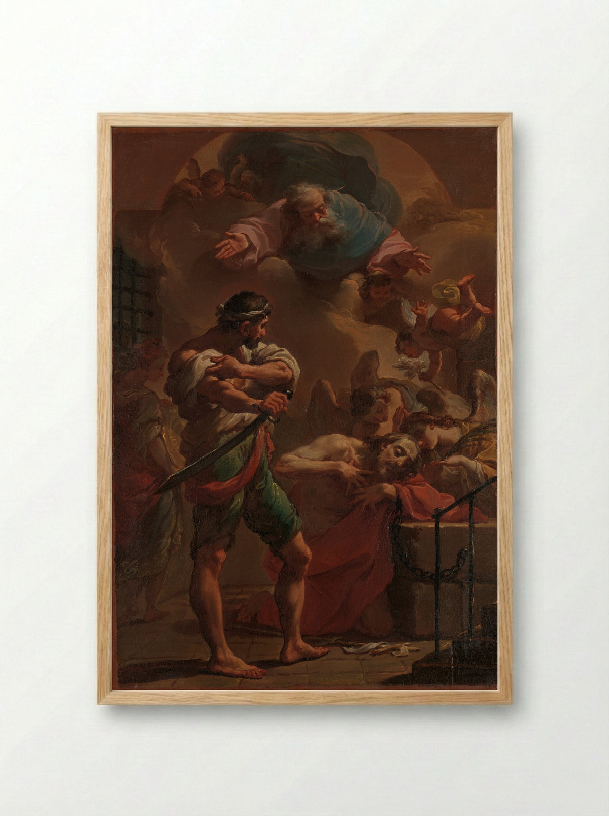 The Execution of Saint John the Baptist - Ubaldo Gandolfi - Framed Print Wood