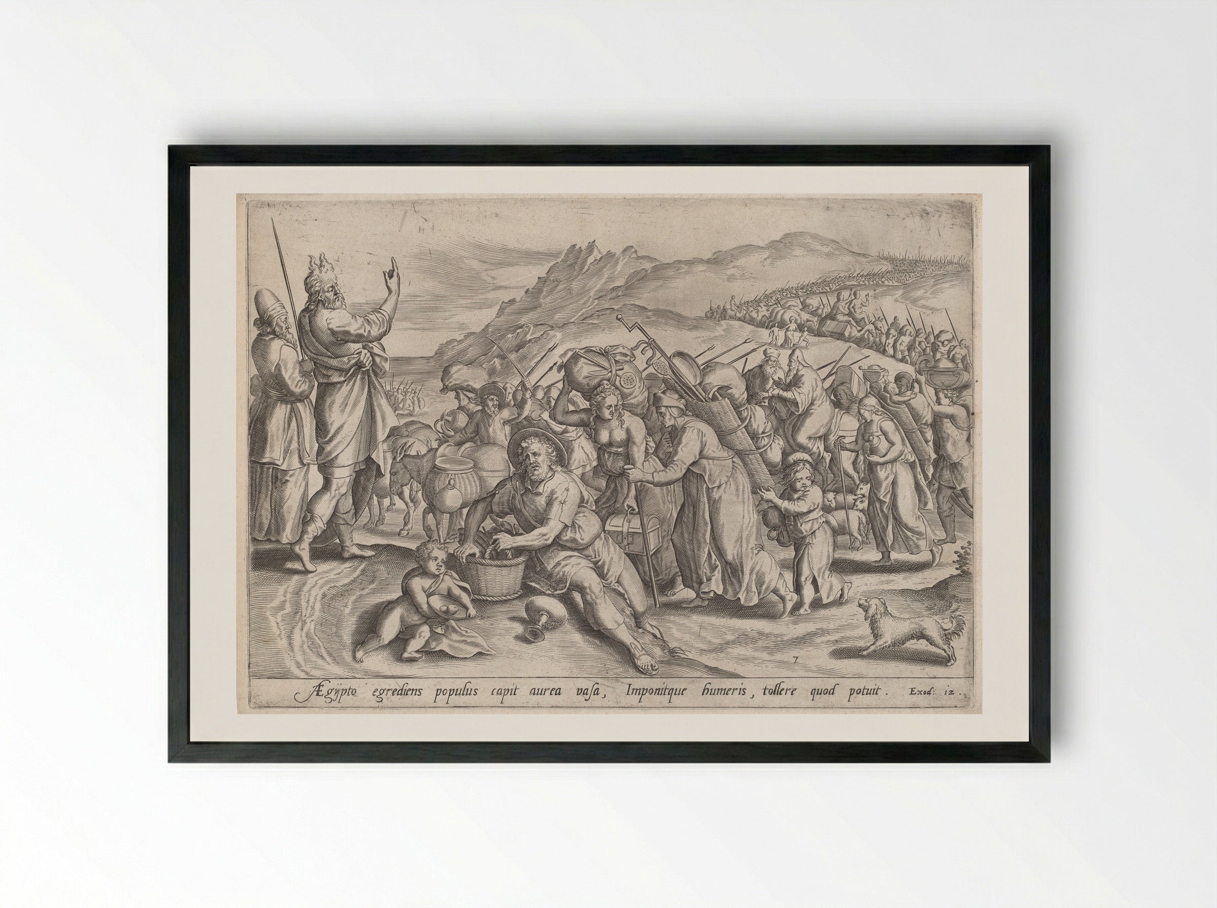 The Exodus from Egypt - Johann Sadeler I - Framed Print Black