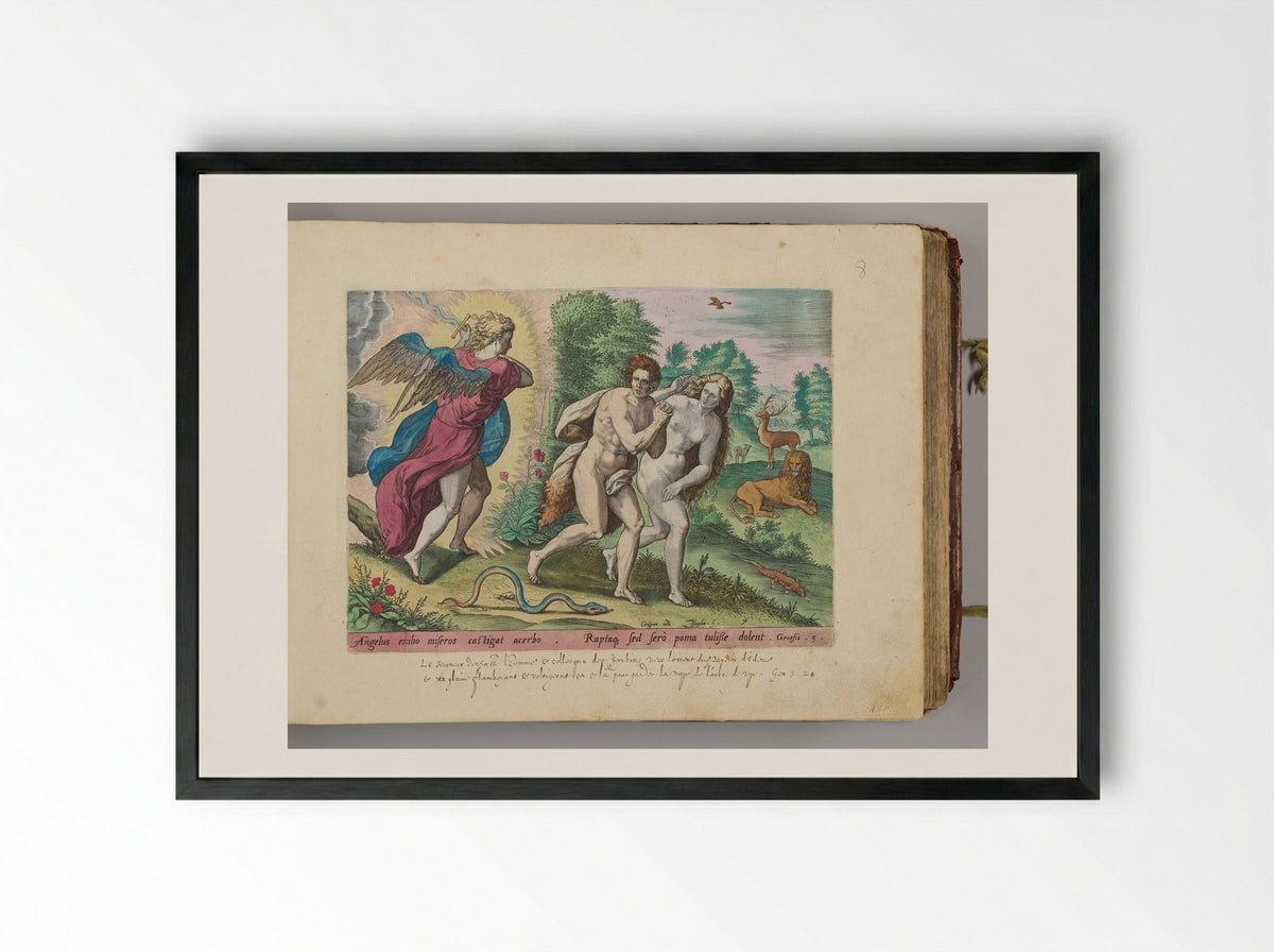 The Expulsion from Paradise - Johann Sadeler I - Framed Print Black