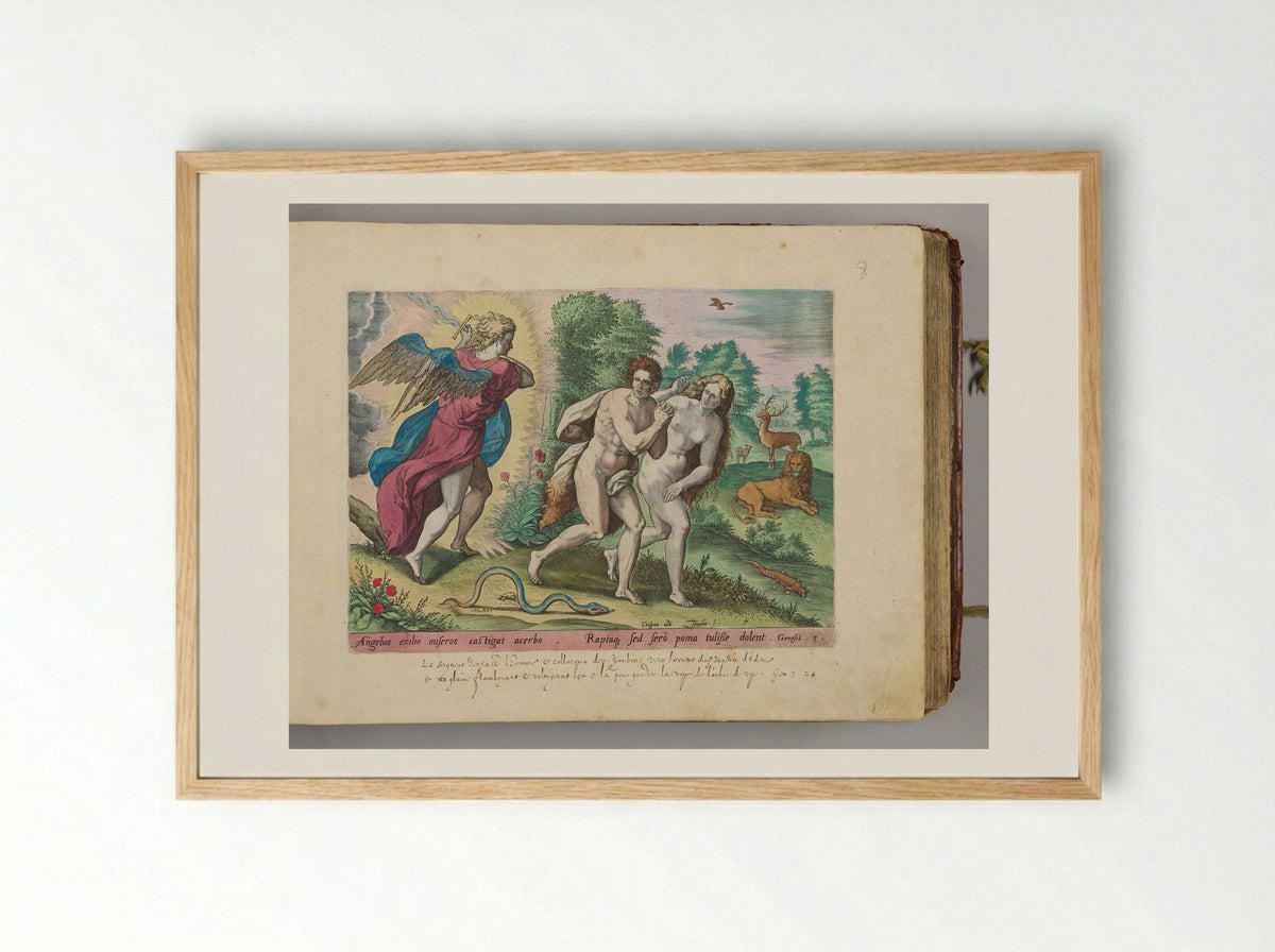 The Expulsion from Paradise - Johann Sadeler I - Framed Print Wood