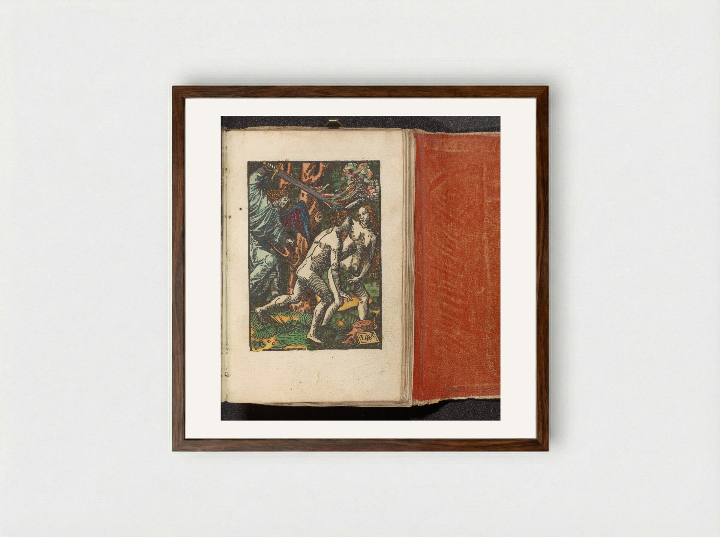 The Expulsion from the Garden of Eden - Doen Pietersz. - Framed Print Dark Wood