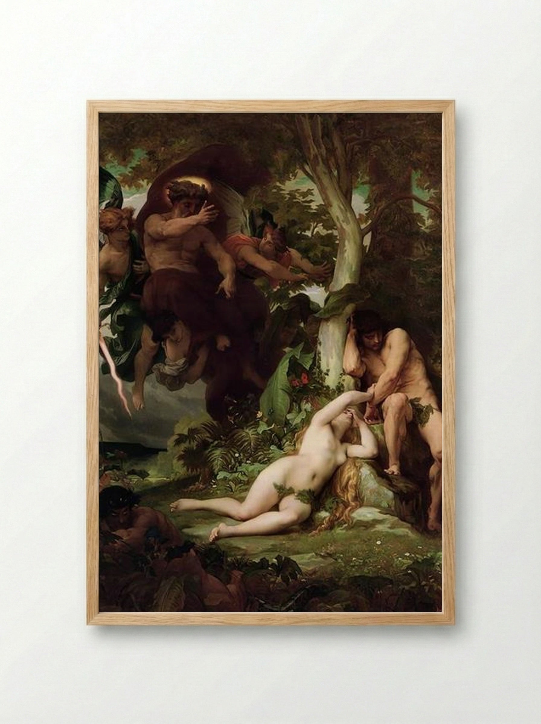 The Expulsion of Adam and Eve from the Garden of Paradise - Alexandre Cabanel - Framed Print Wood