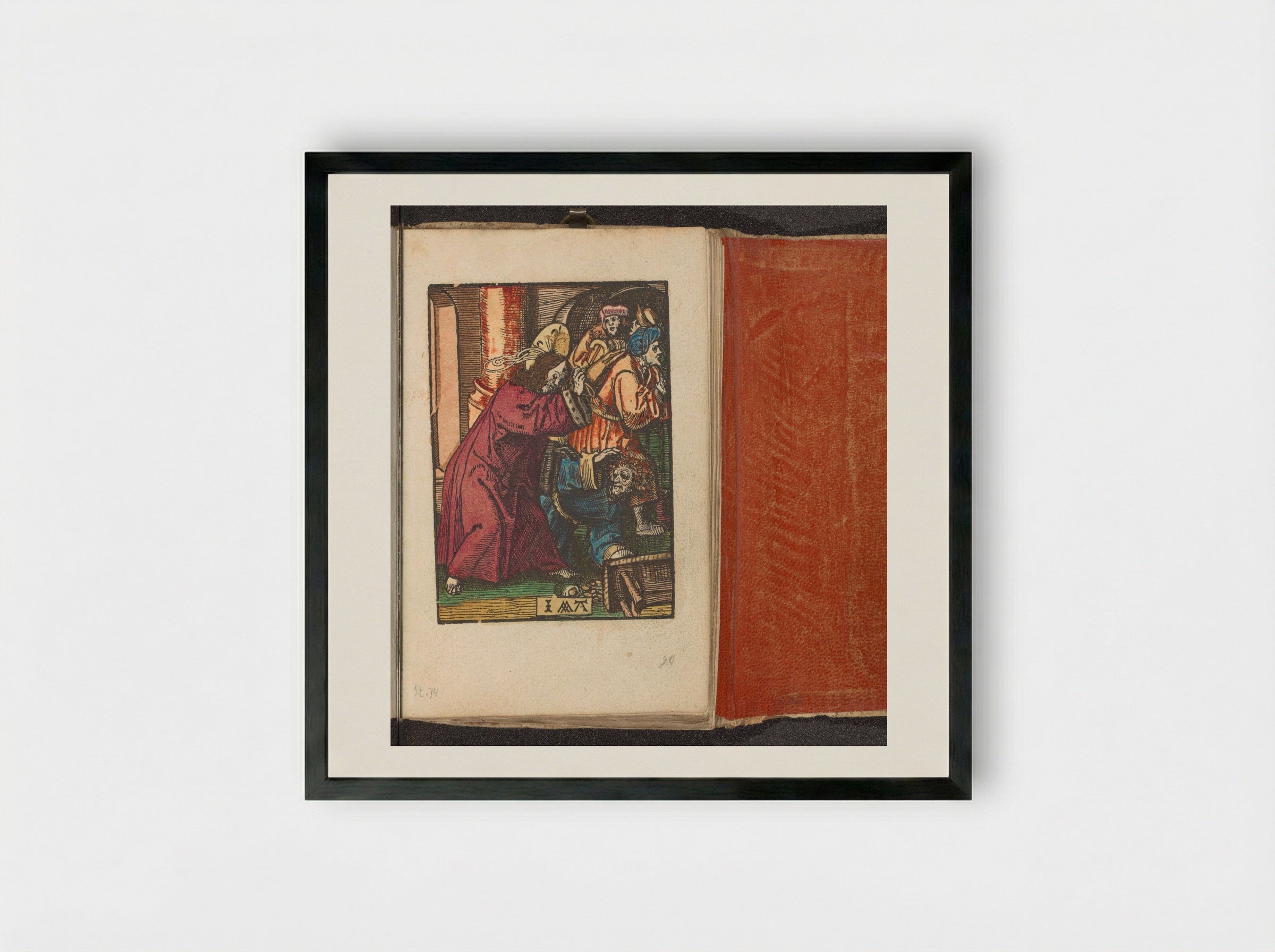 The Expulsion of the Money Changers - Doen Pietersz. - Framed Print Black