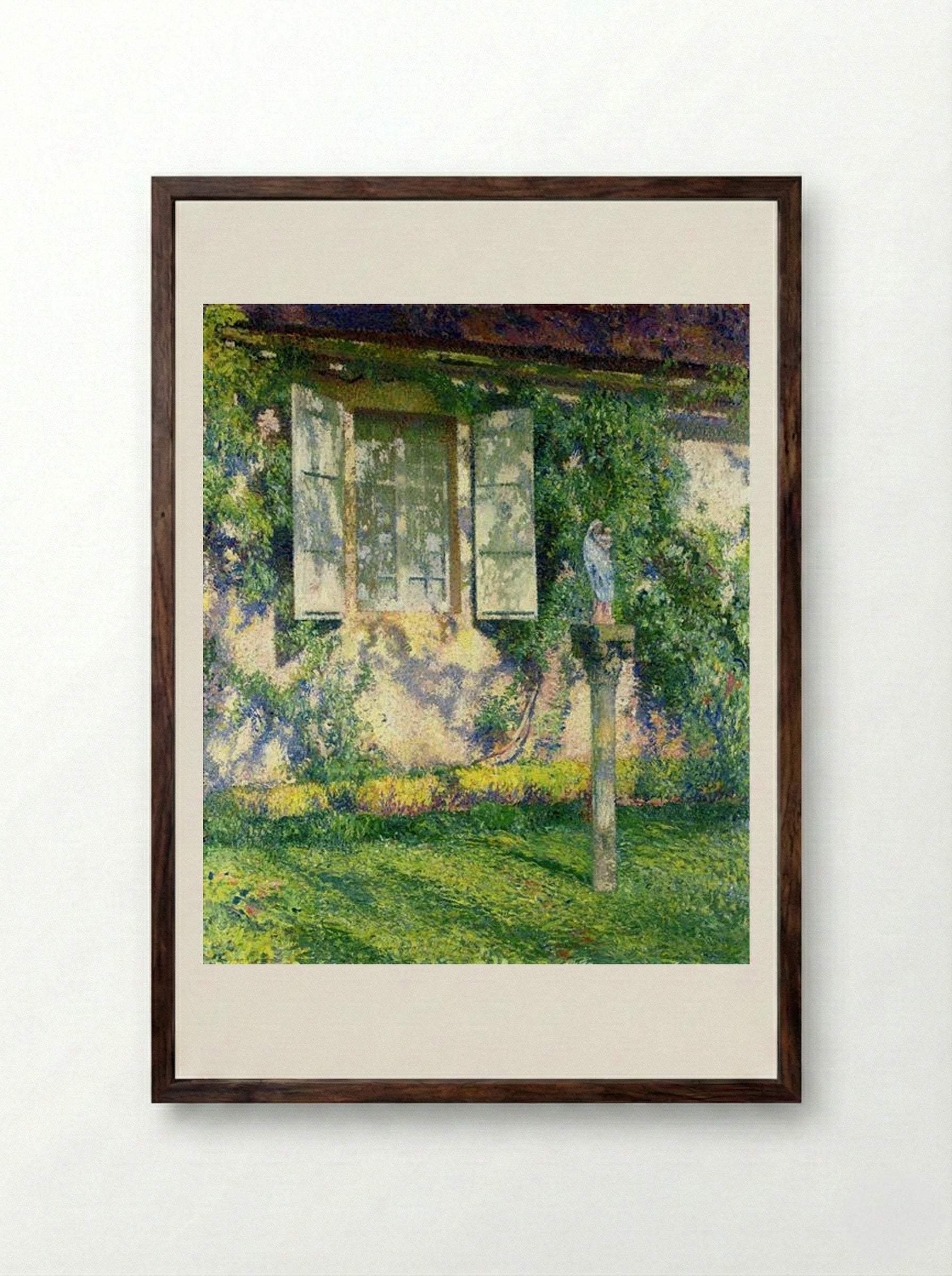 The Facade of Marquayrol - Henri Martin - Framed Print Dark Wood