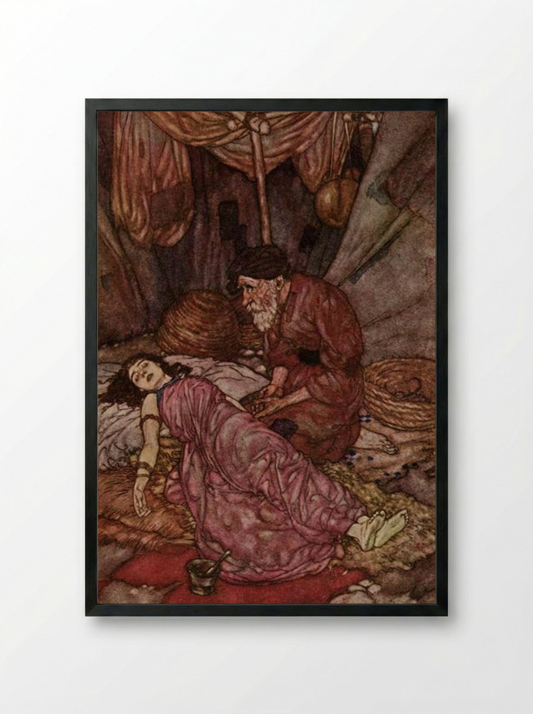 The Face of Wretched Man - Edmund Dulac - Framed Print Black