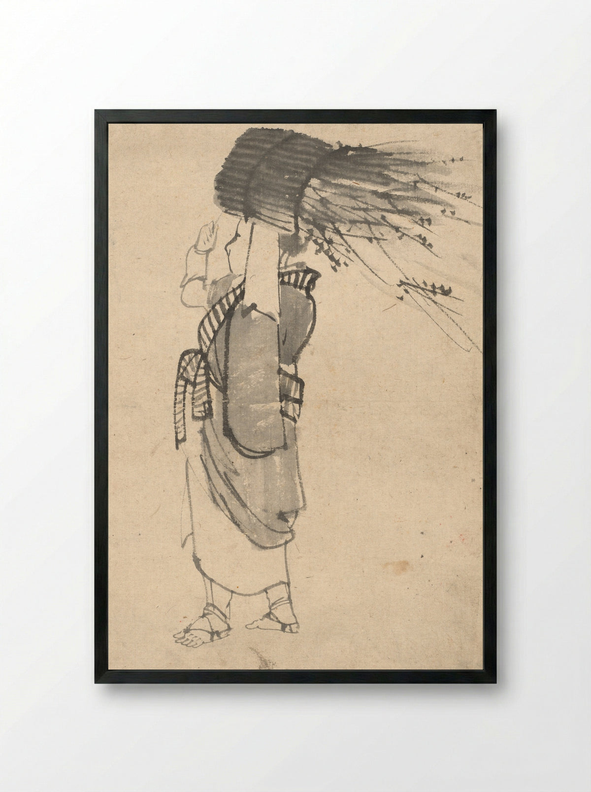 The Faggot Bearer - Kono Bairei - Framed Print Black
