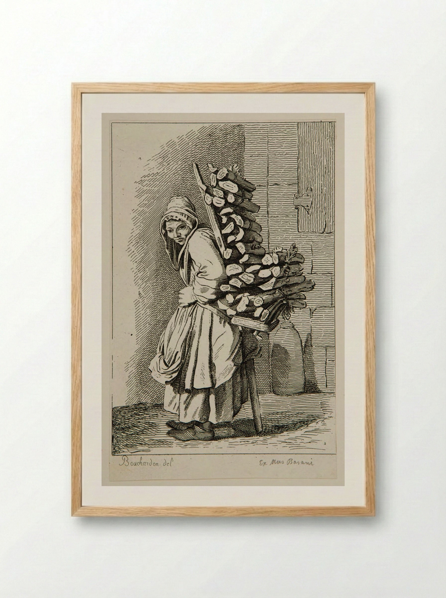 The Faggot Seller - Anne Claude Philippe de Tubières, comte de Caylus - Framed Print Wood