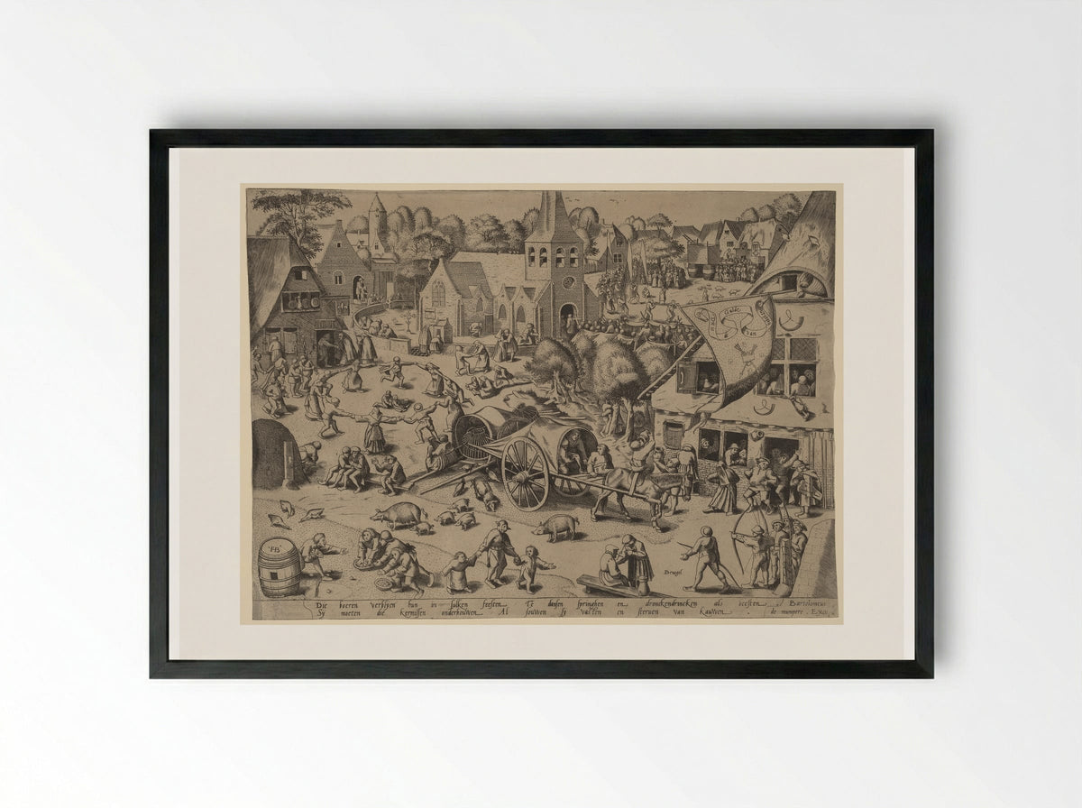The Fair at Hoboken - Pieter Bruegel the Elder - Framed Print Black