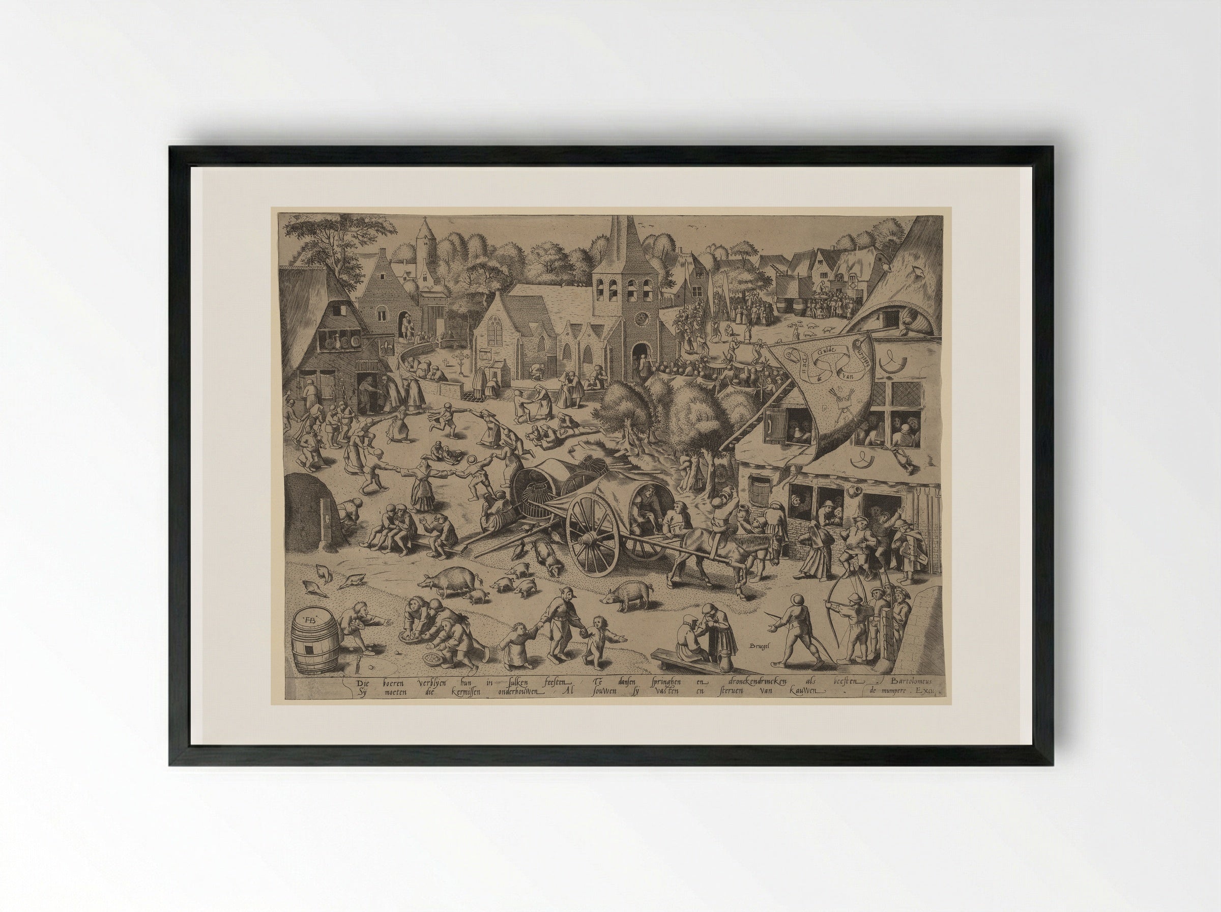 The Fair at Hoboken - Pieter Bruegel the Elder - Framed Print Black