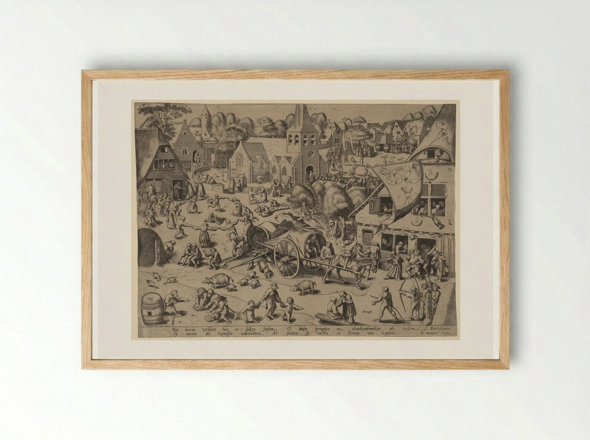 The Fair at Hoboken - Pieter Bruegel the Elder - Framed Print Wood