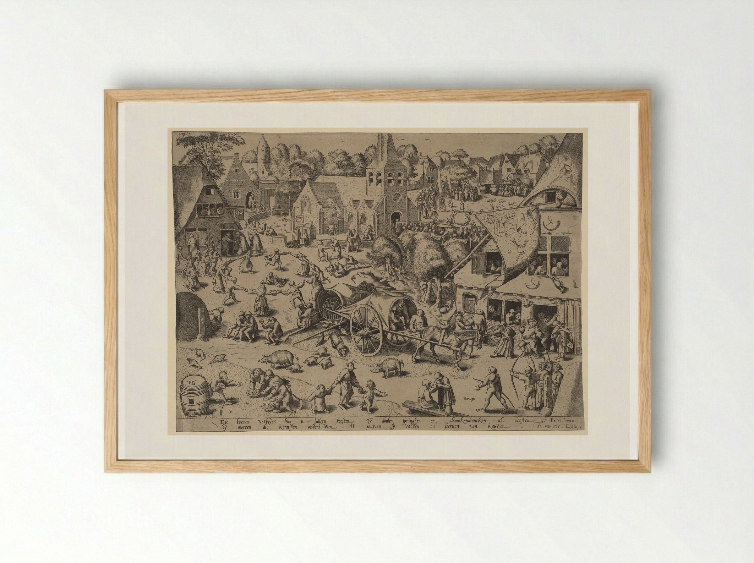 The Fair at Hoboken - Pieter Bruegel the Elder - Framed Print Wood