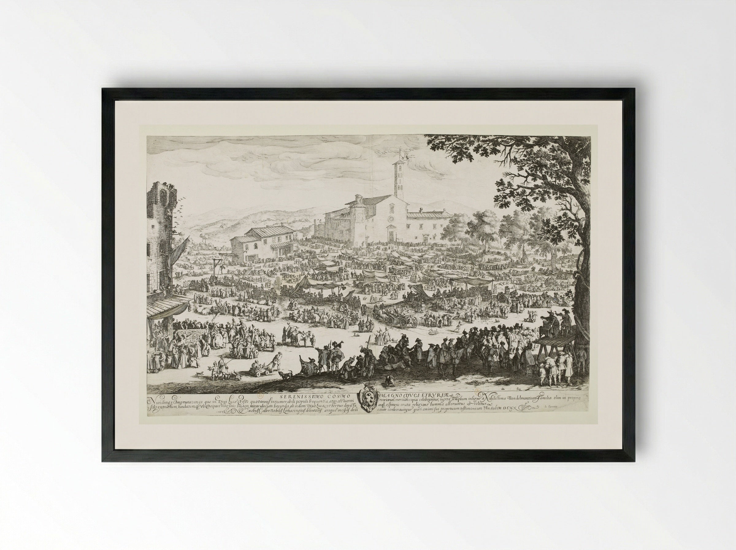 The Fair at Impruneta - Jacques Callot - Framed Print Black