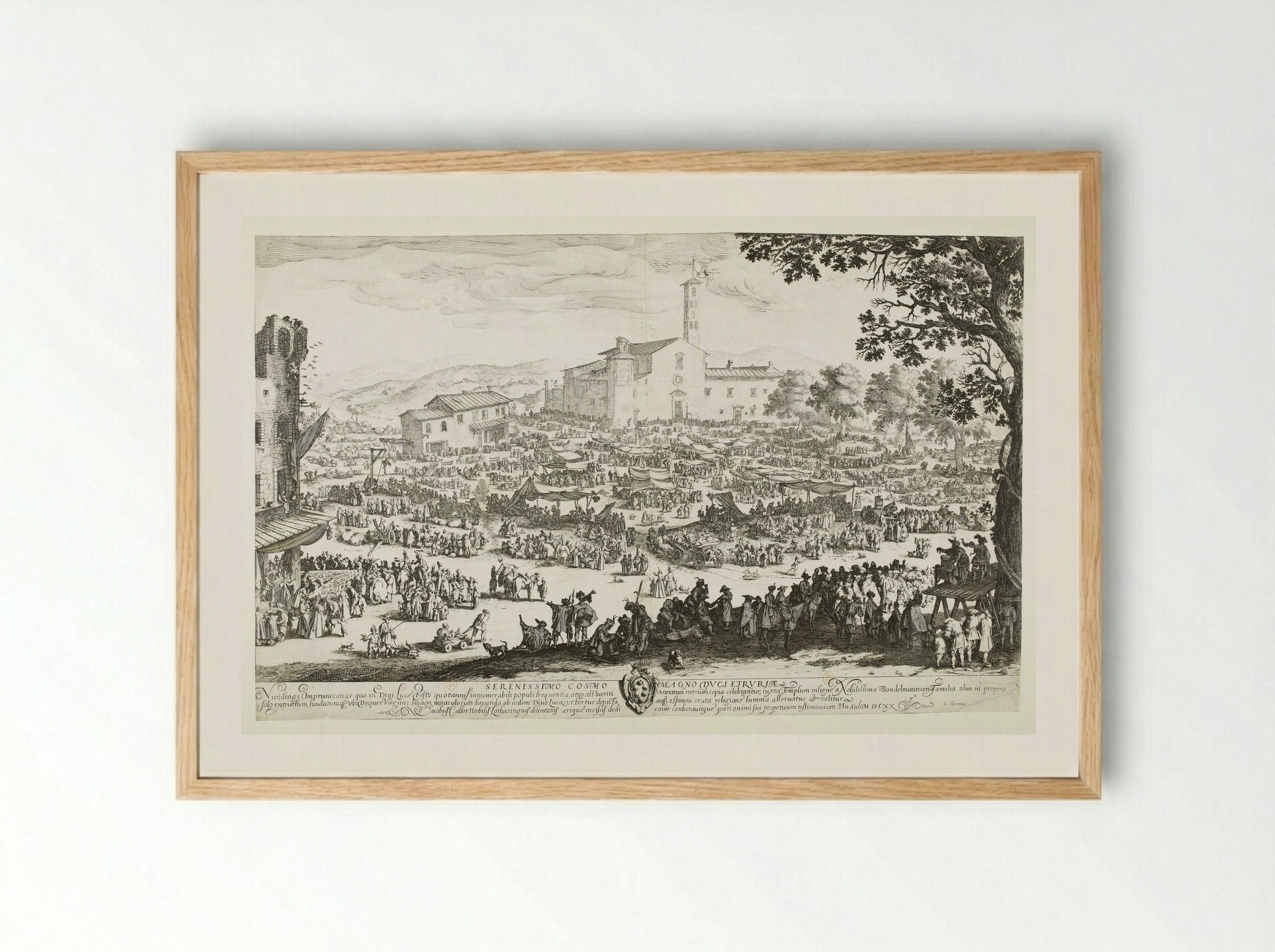 The Fair at Impruneta - Jacques Callot - Framed Print Wood