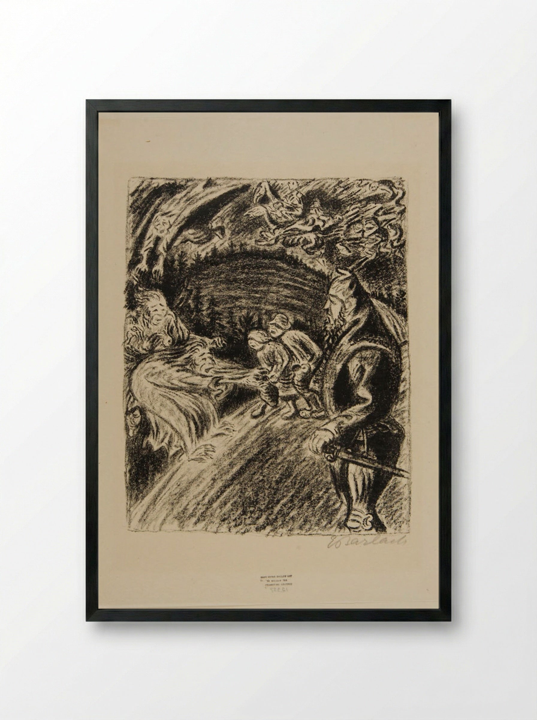 The Faithful Eckart 1: The Demon - Ernst Barlach - Framed Print Black