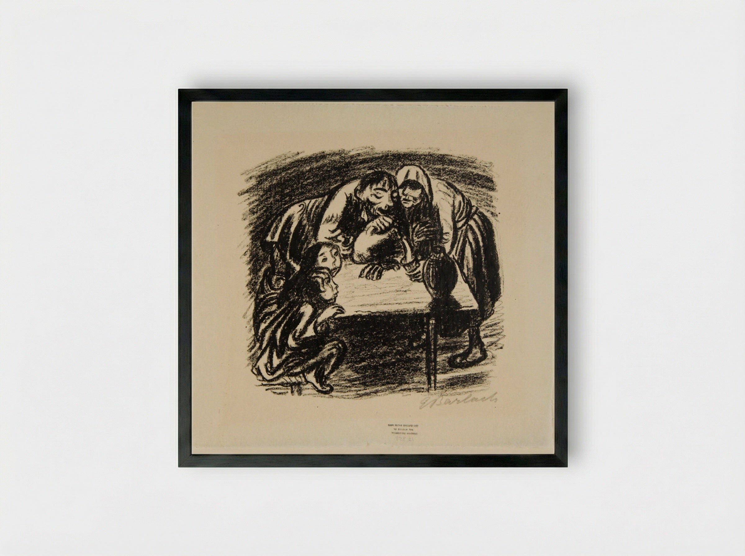 The Faithful Eckart 2: The Satisfied Family - Ernst Barlach - Framed Print Black