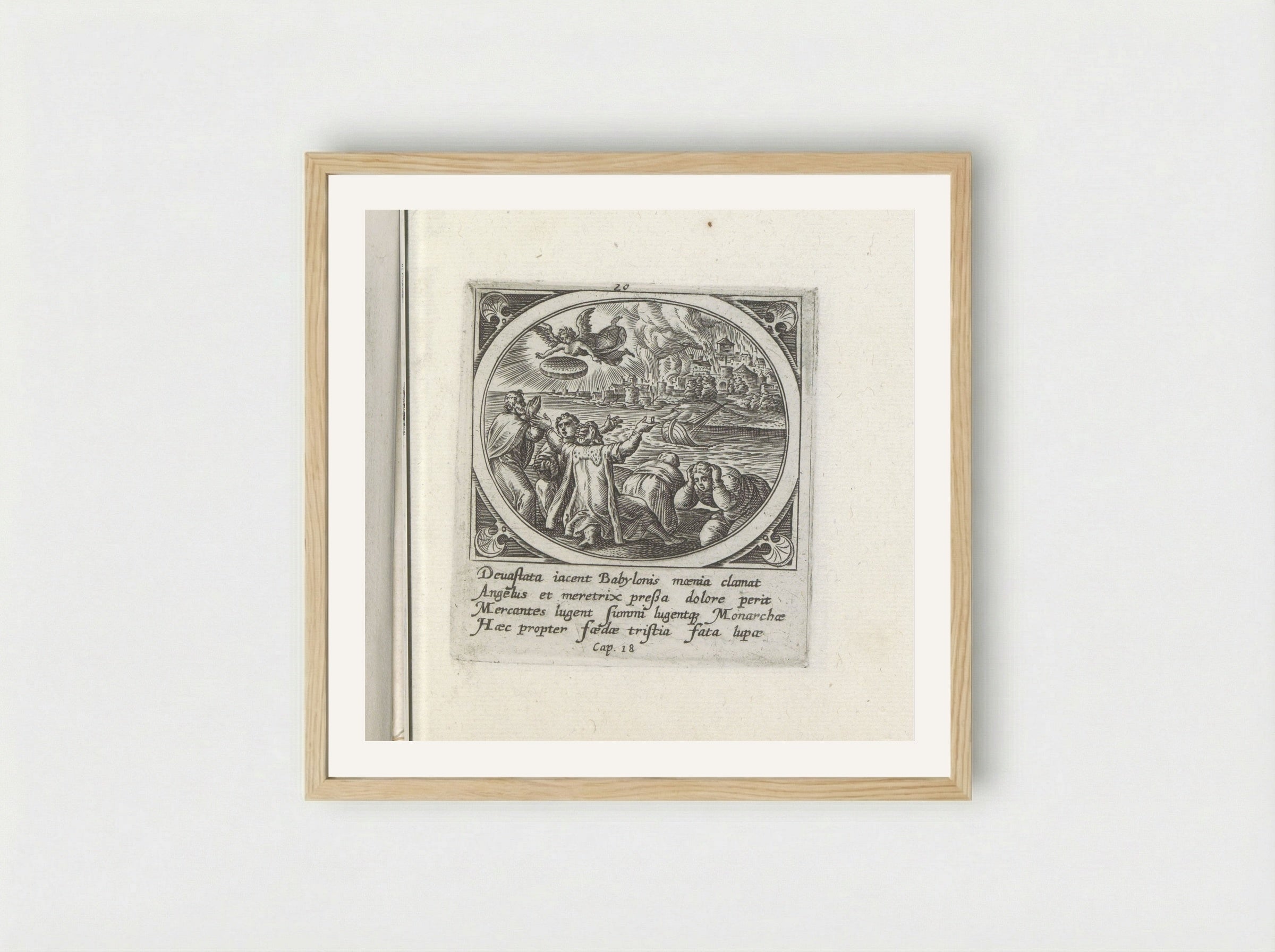 The Fall of Babylon - Gerard de Jode - Framed Print Wood
