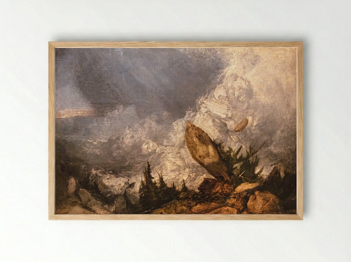 The Fall of an Avalanche in the Grisons - J.M.W. Turner - Framed Print Wood