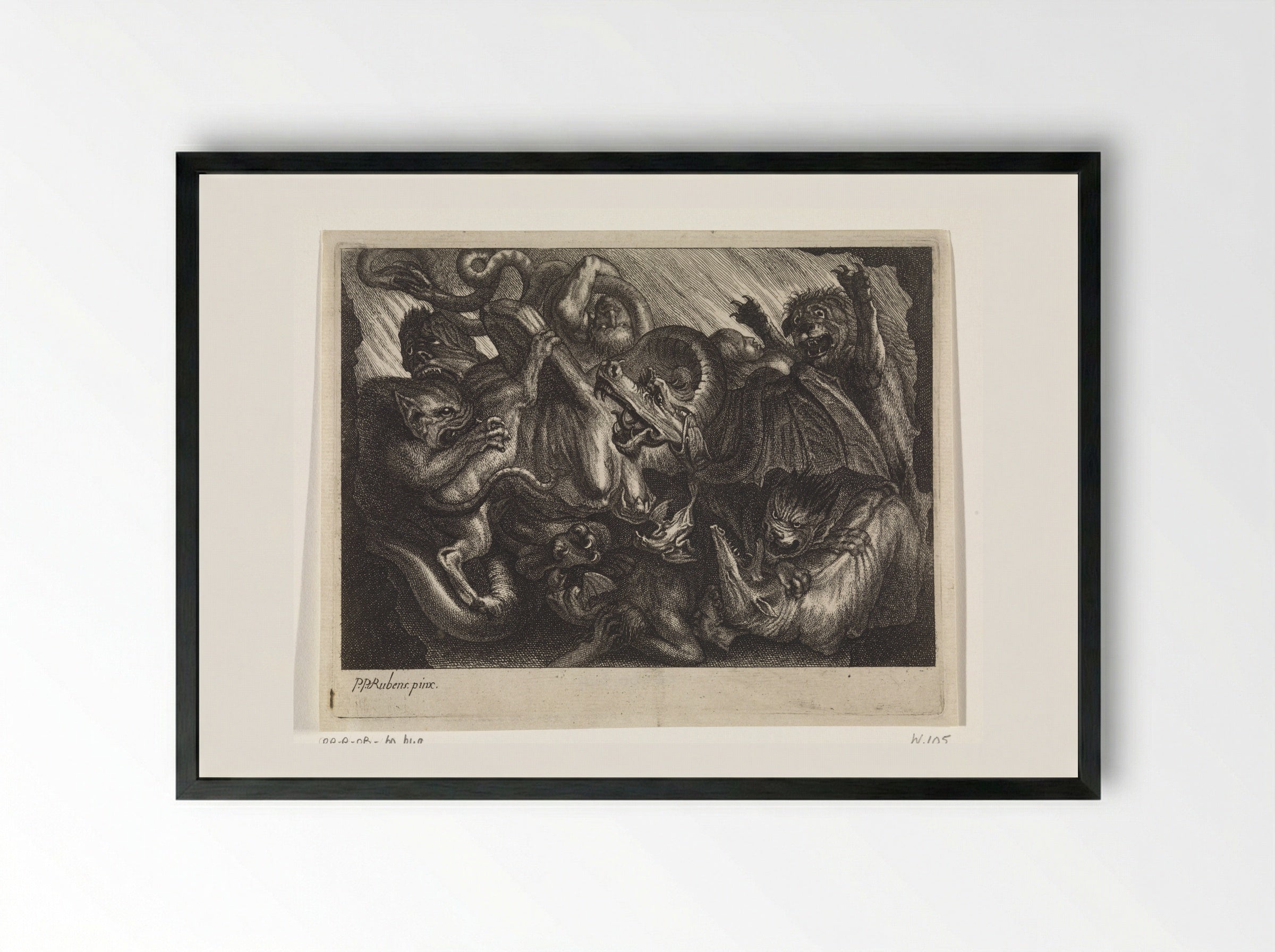 The Fall of the Damned - Jonas Suyderhoef - Framed Print Black