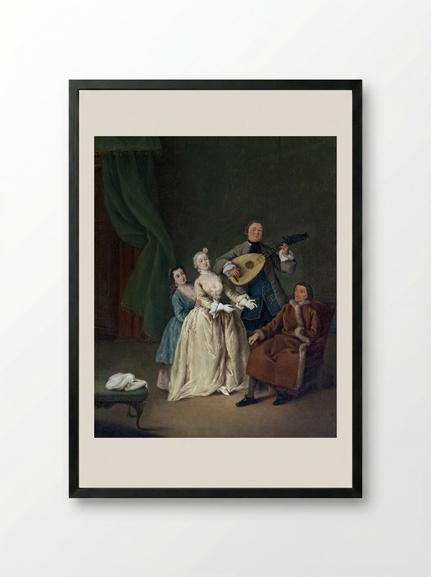 The Family Concert - Pietro Longhi - Framed Print Black