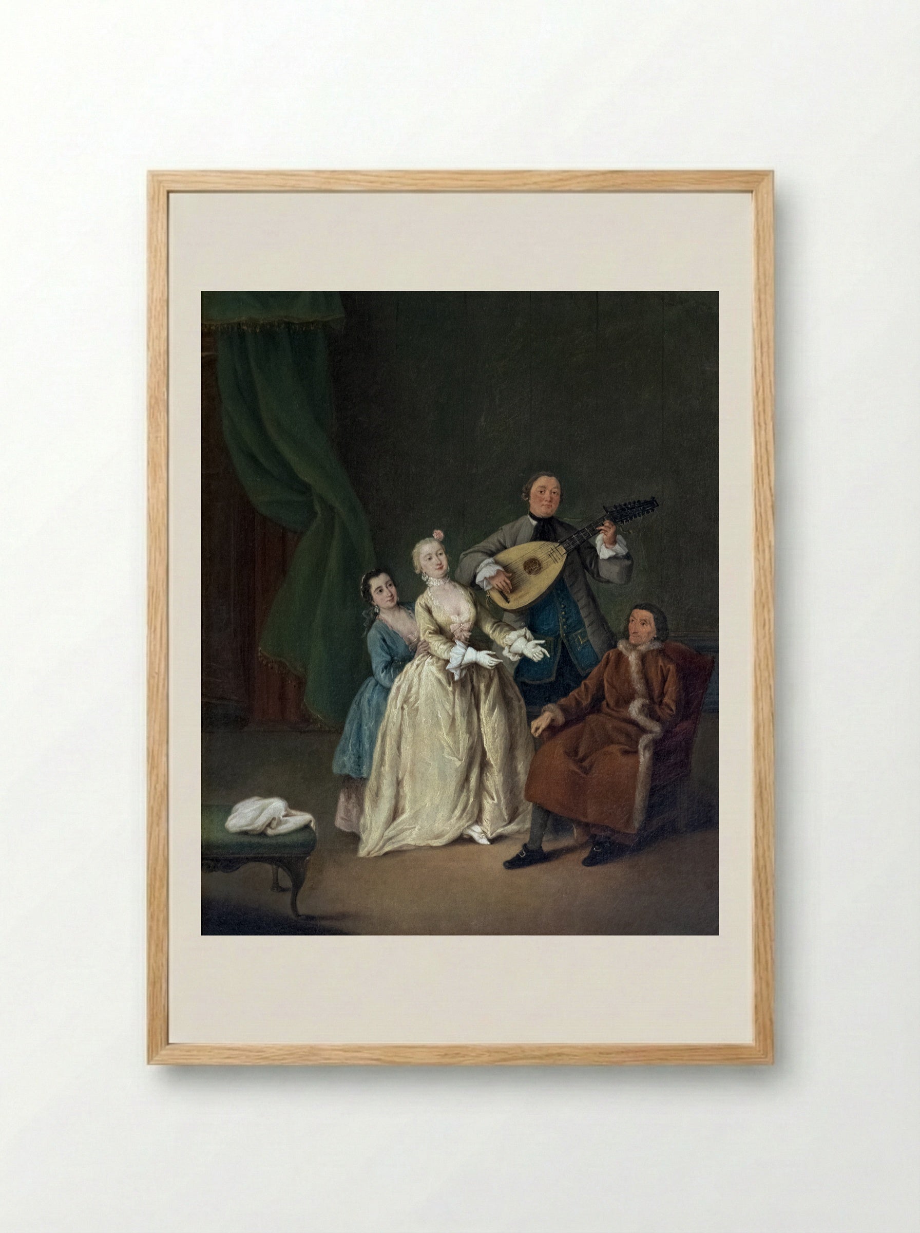 The Family Concert - Pietro Longhi - Framed Print Wood