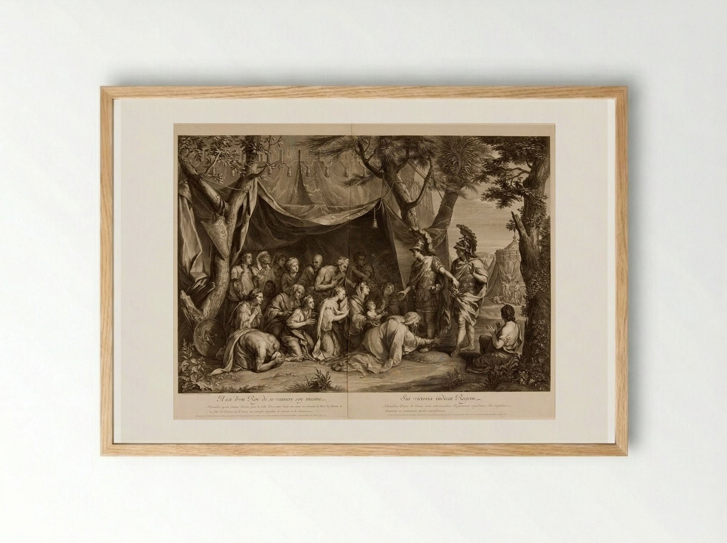 The Family of Darius at the Feet of Alexander - Gérard Edelinck - Framed Print Wood