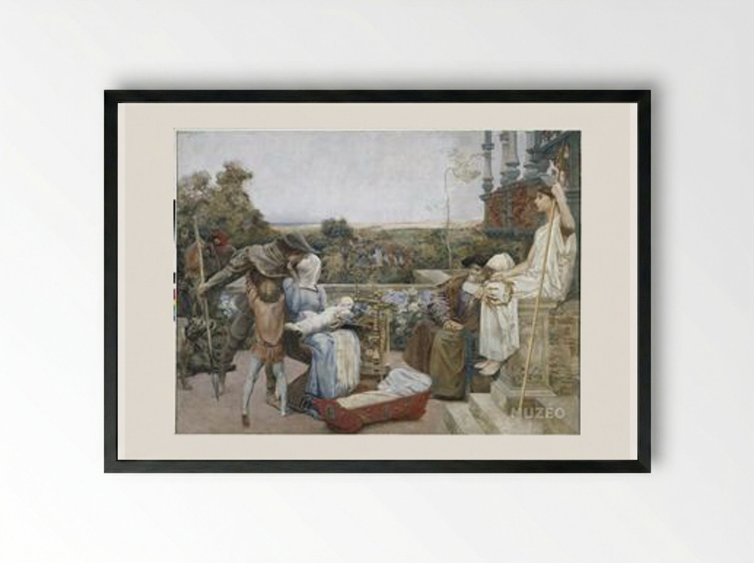 The Family - Luc-Olivier Merson - Framed Print Black