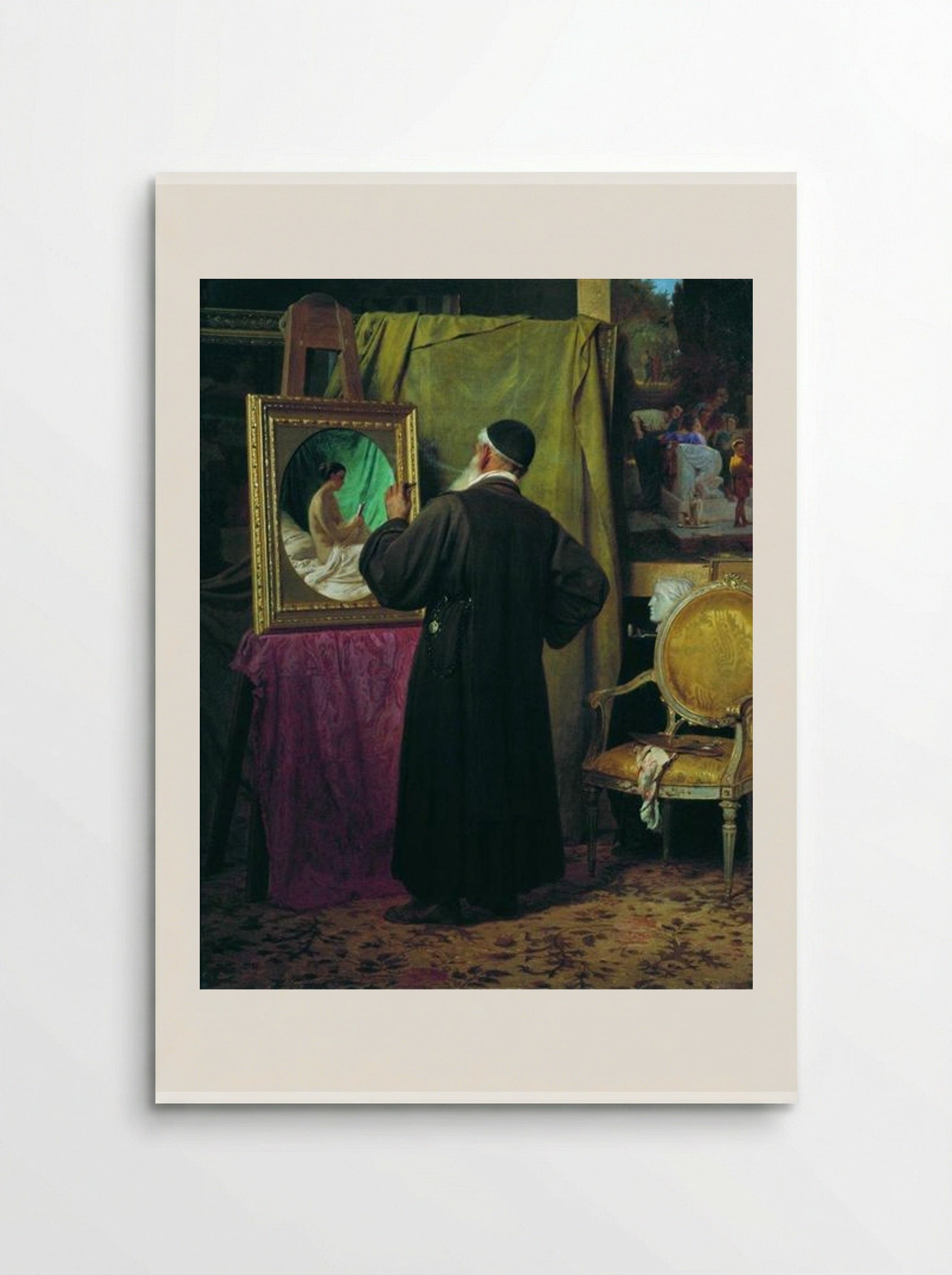 The Fan (The Artist in his Studio) - Fyodor Bronnikov - Poster
