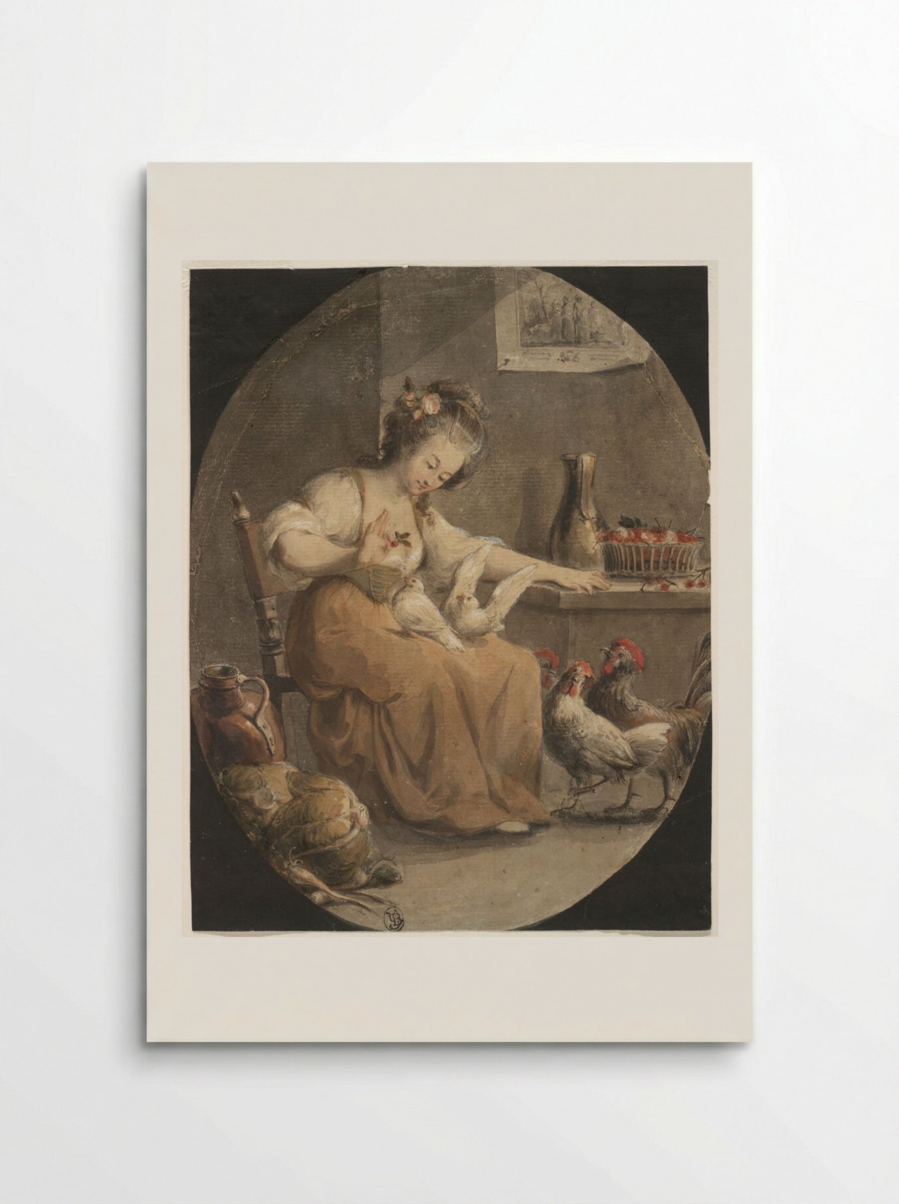 The Farm Girl - Jean-Baptiste Huet - Poster