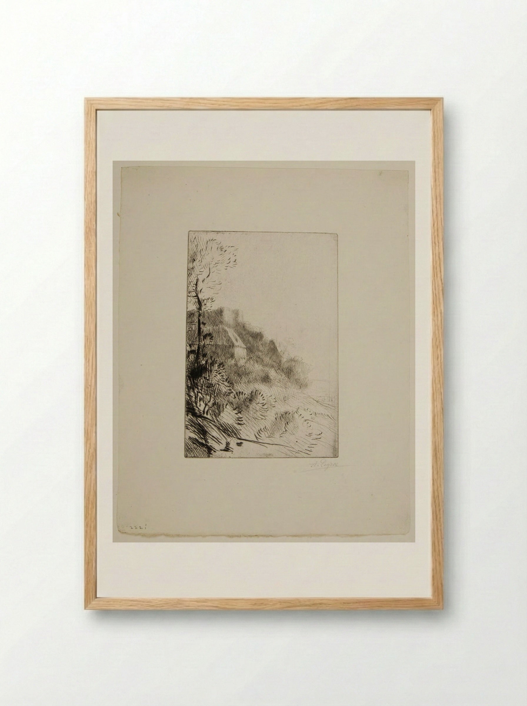 The Farm on the Hill - Alphonse Legros - Framed Print Wood