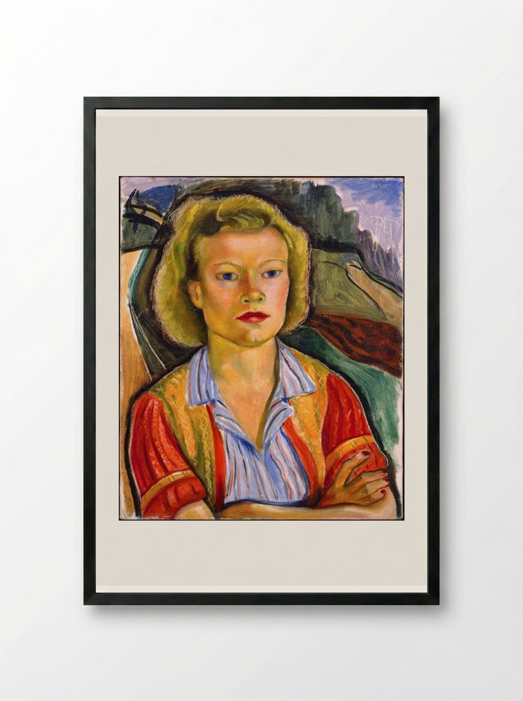 The Farmer's Daughter - Prudence Heward - Framed Print Black