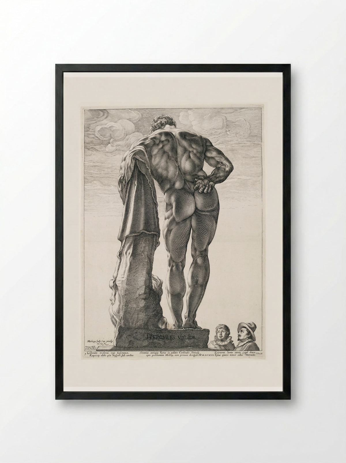 The Farnesian Hercules - Hendrick Goltzius - Framed Print Black