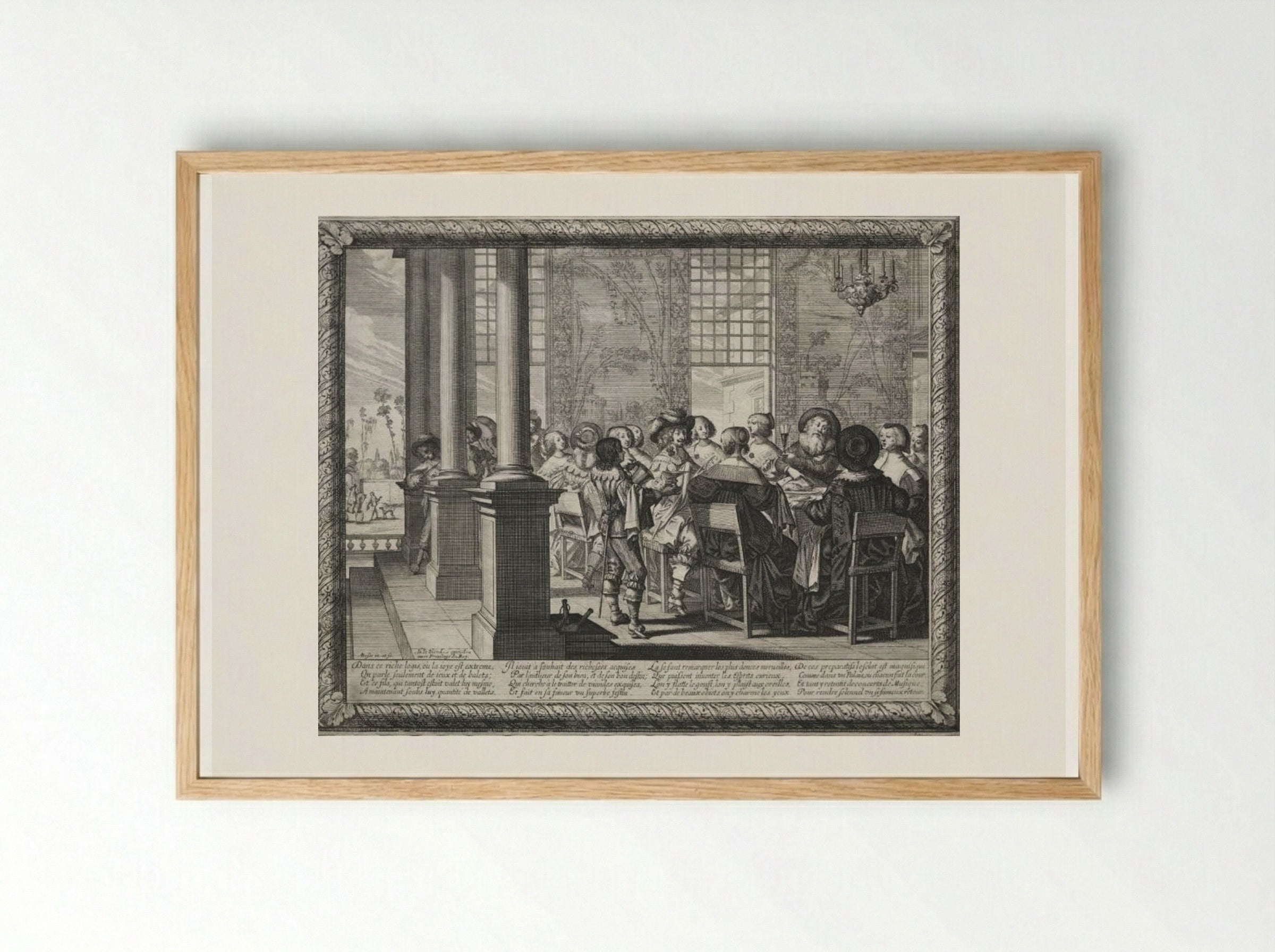 The Feast in Honour of the Prodigal's Return - Abraham Bosse - Framed Print Wood