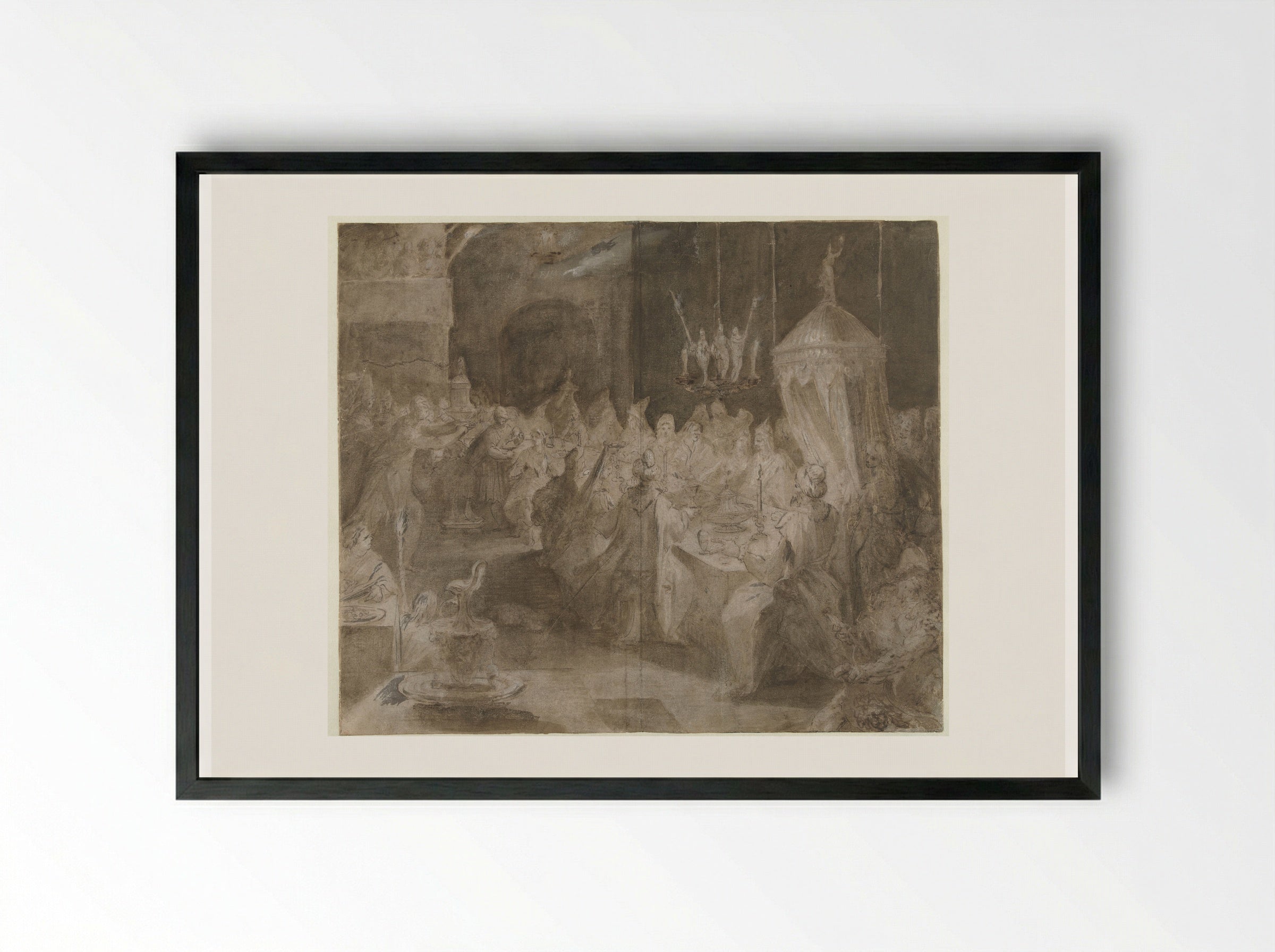 The Feast of Belshazzar - Jan Harmensz. Muller - Framed Print Black