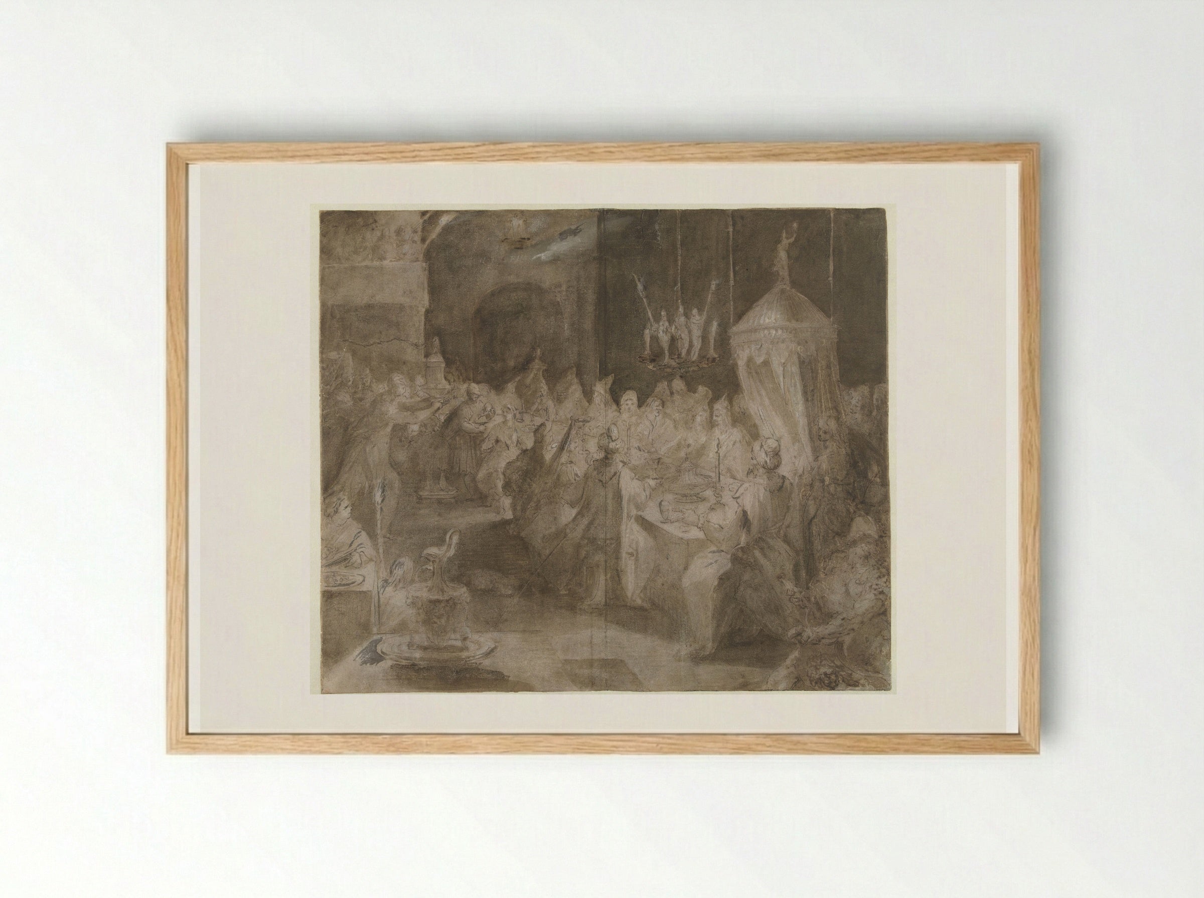 The Feast of Belshazzar - Jan Harmensz. Muller - Framed Print Wood