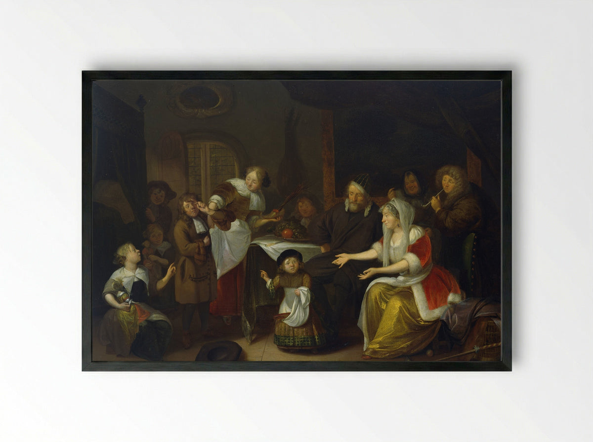 The Feast of Saint Nicholas - Richard Brakenburg - Framed Print Black